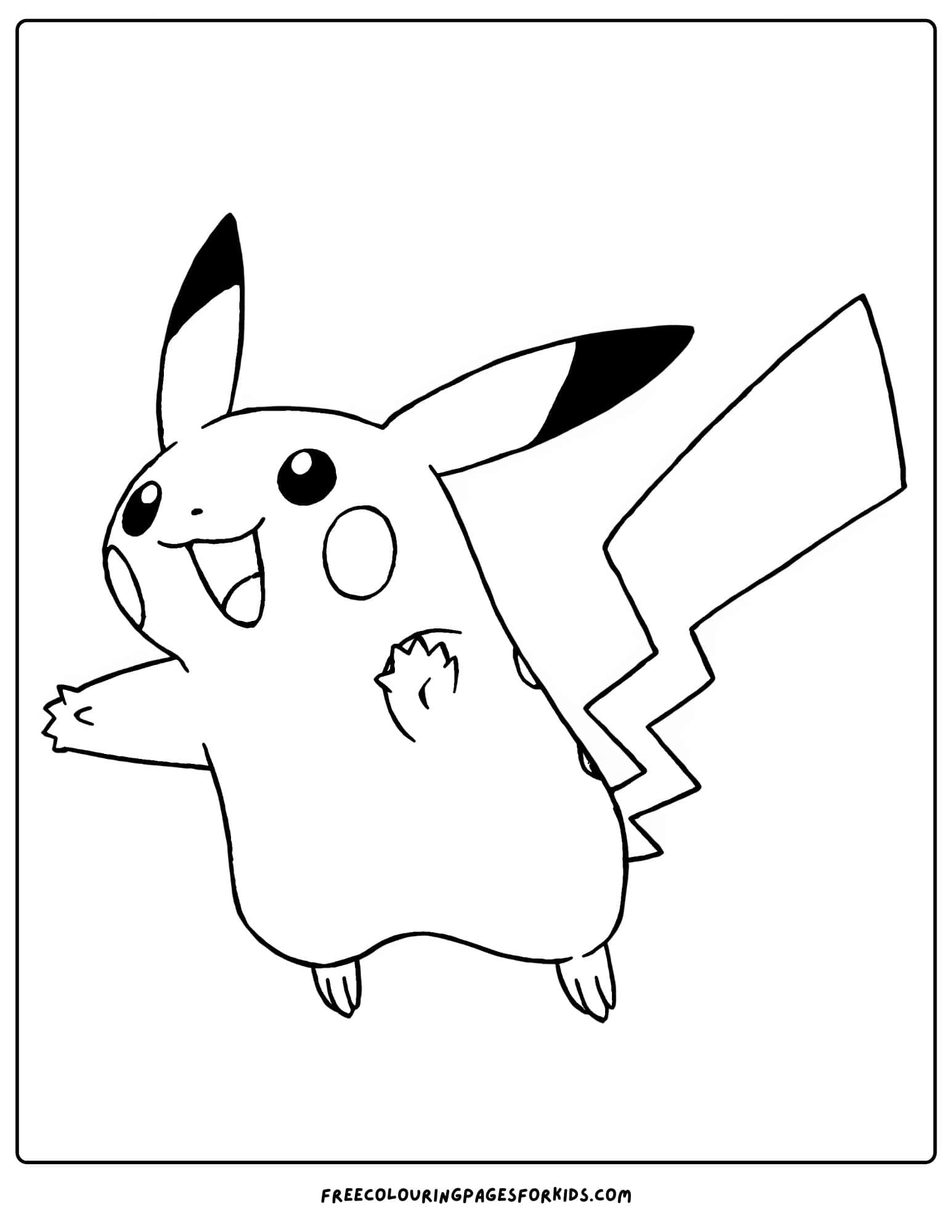 pikachu pokemon coloring page