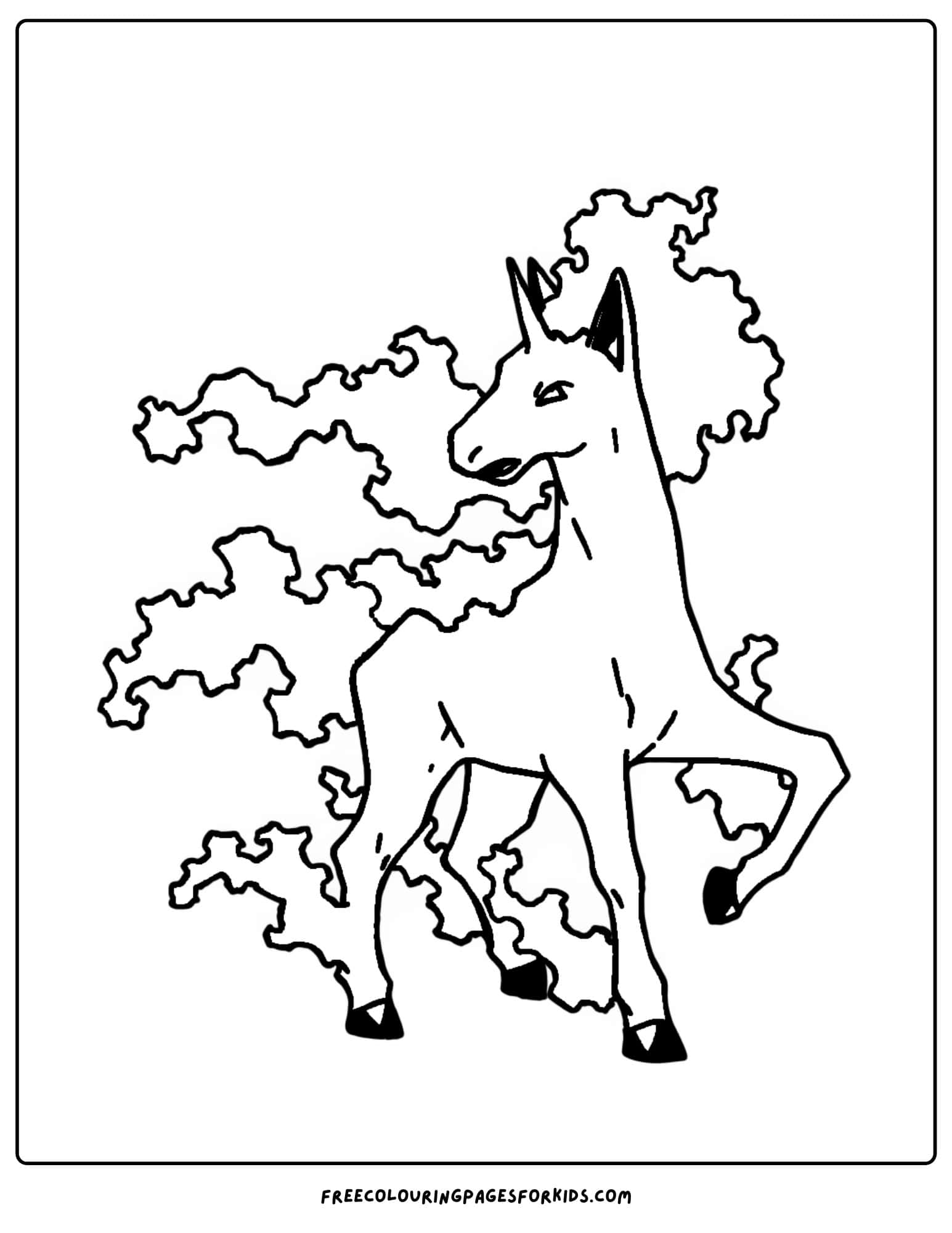 rapidash pokemon coloring page