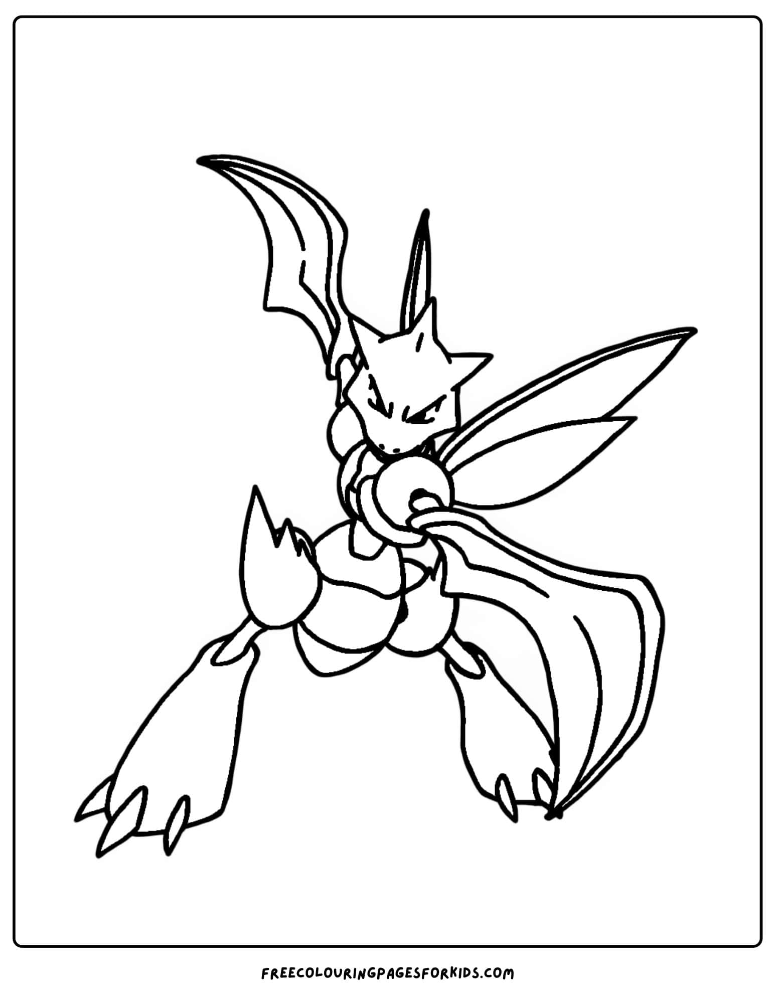 scyther pokemon coloring page