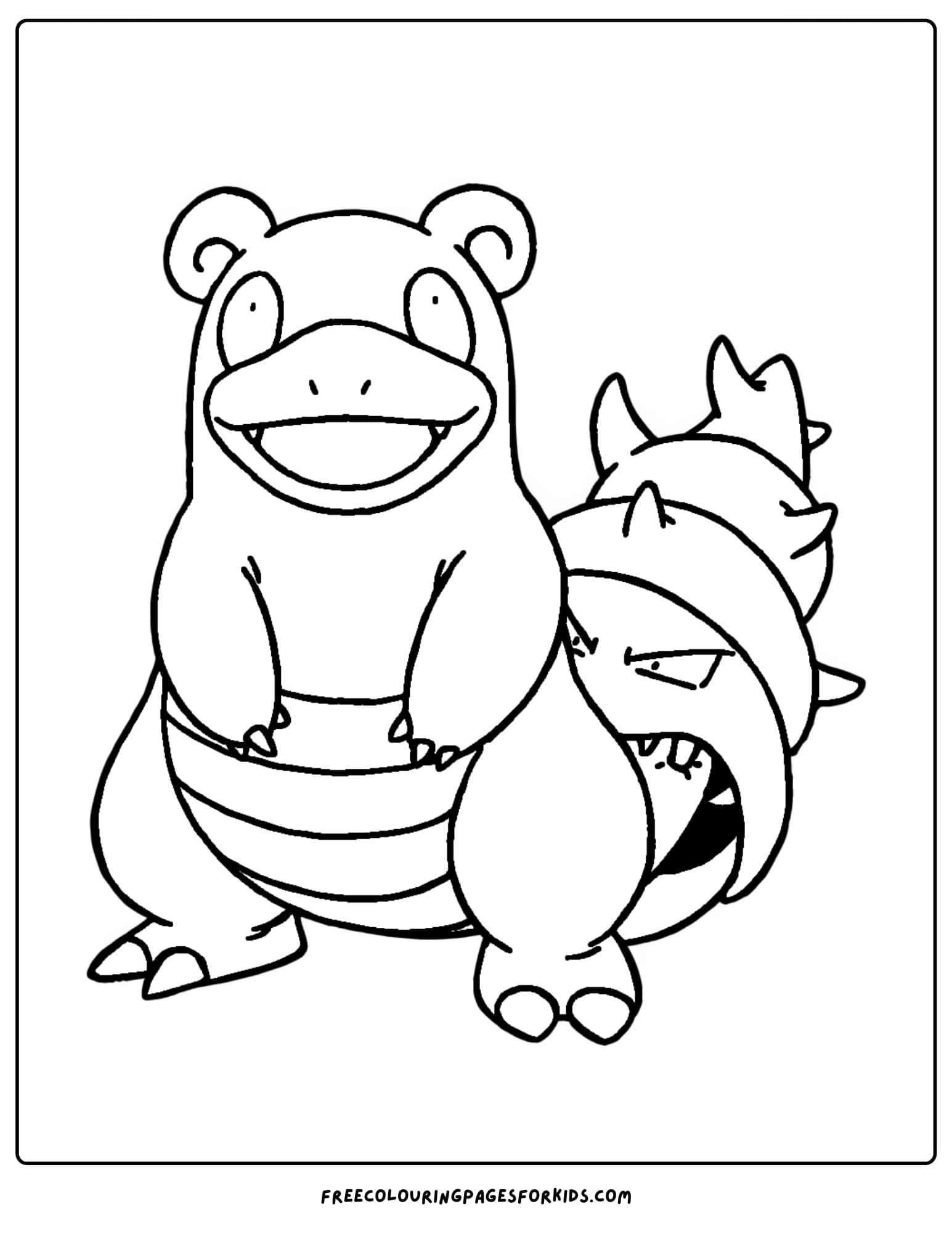 slowbro pokemon coloring page