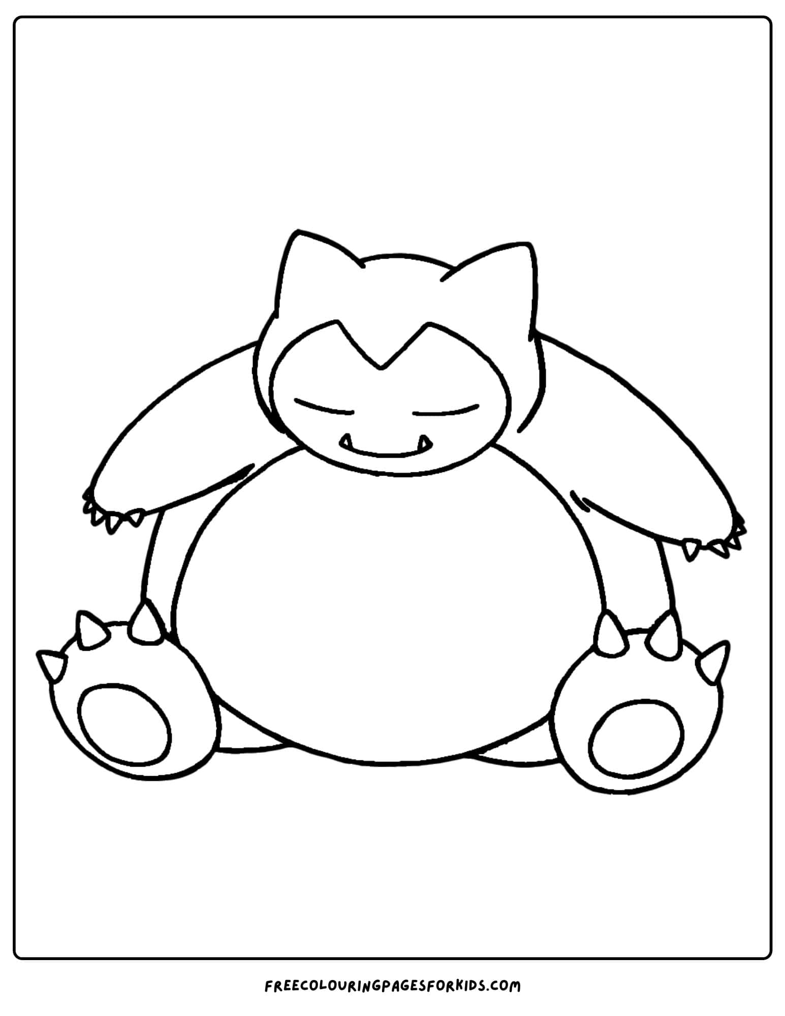 snorlax pokemon coloring page