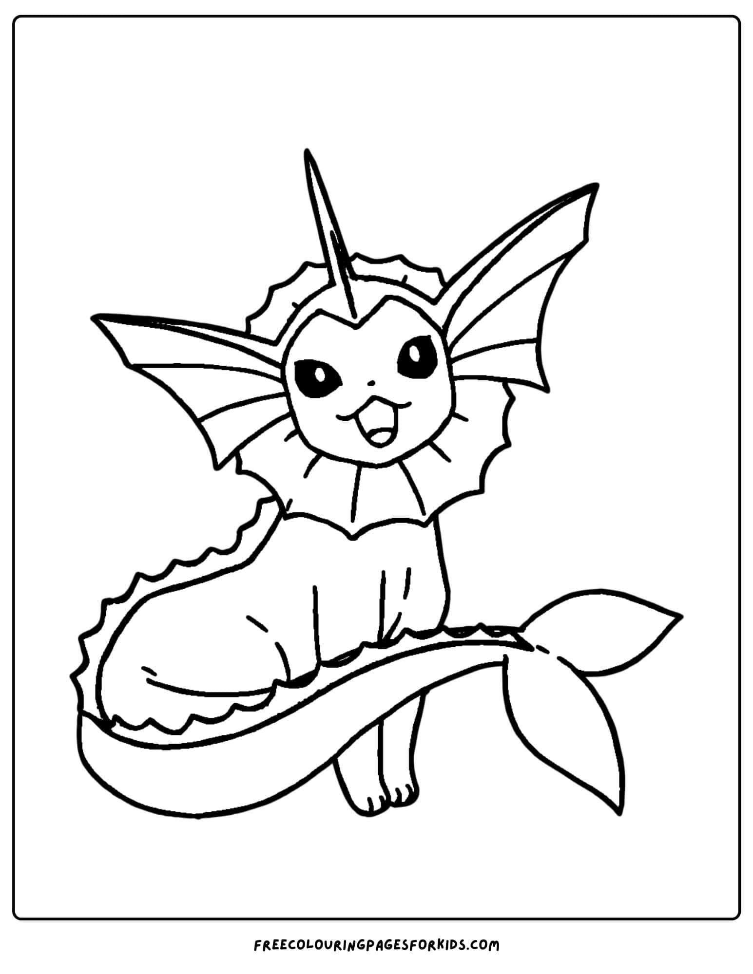 vaporeon pokemon coloring page