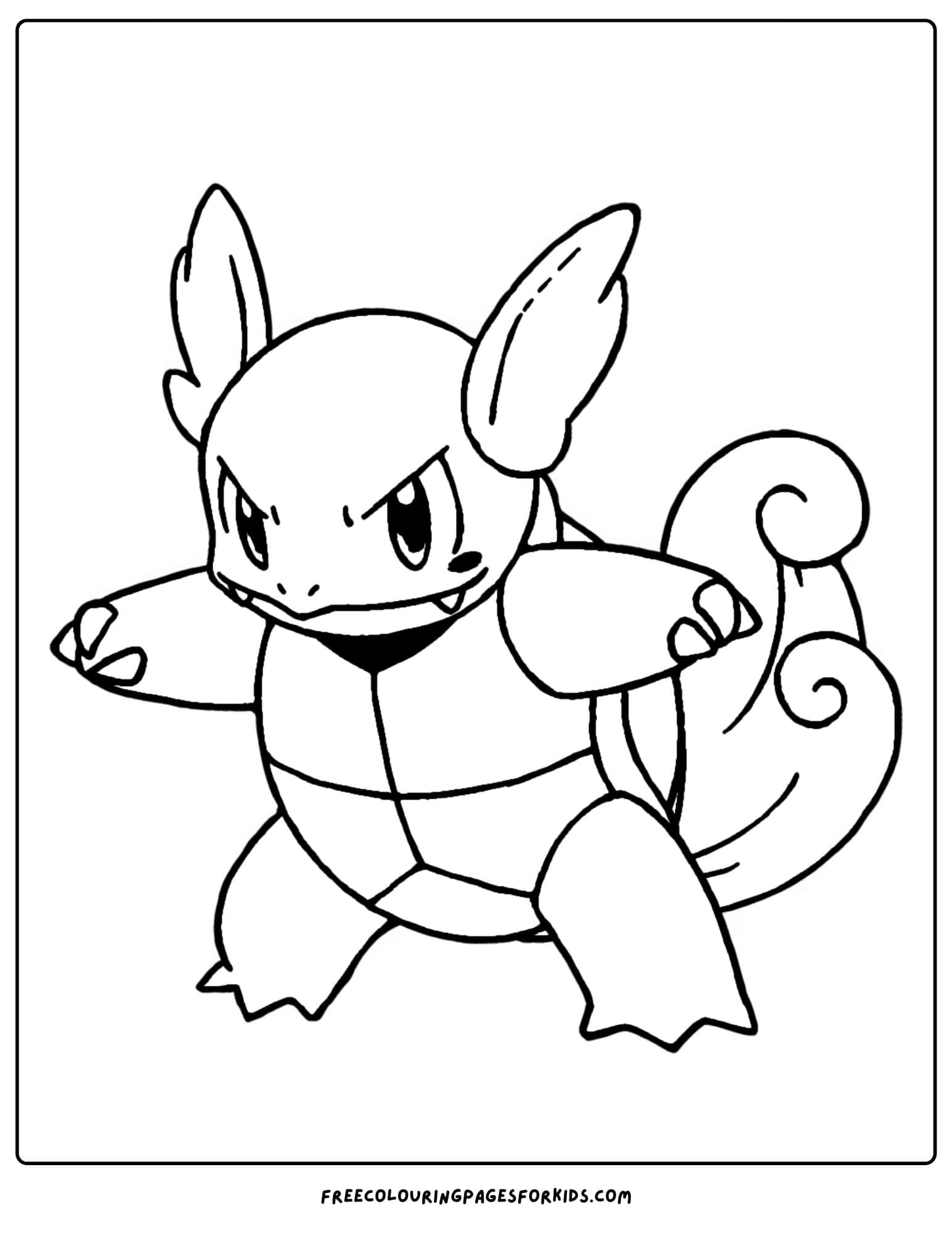 wartortle pokemon coloring page