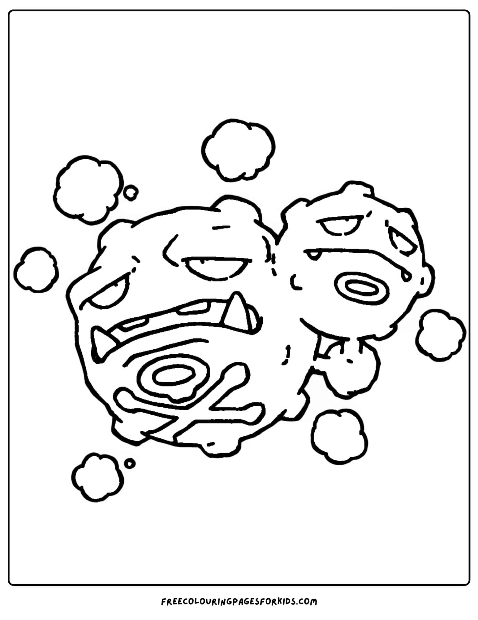 weezing pokemon coloring page