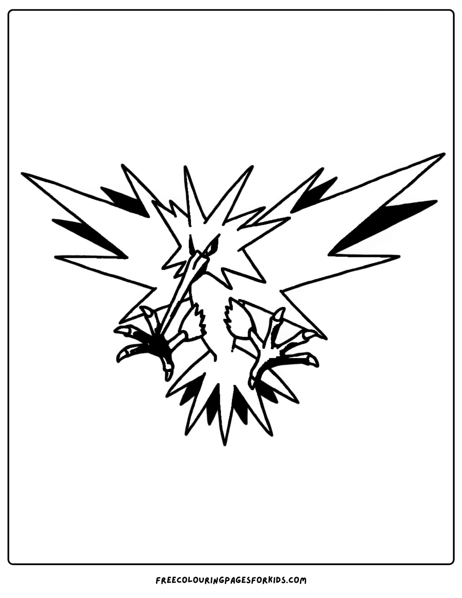 zapados pokemon coloring page