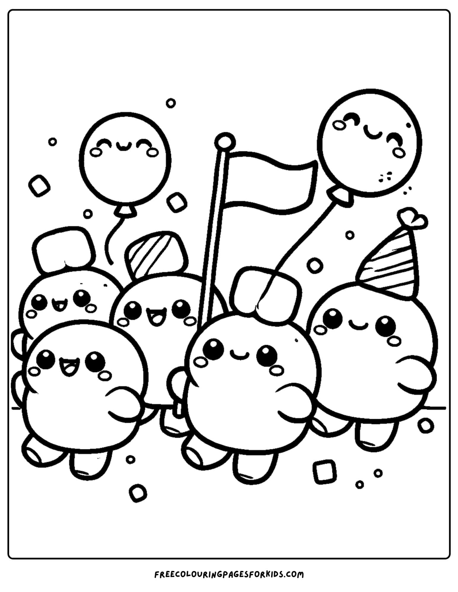 squishmallows holding flags coloring page