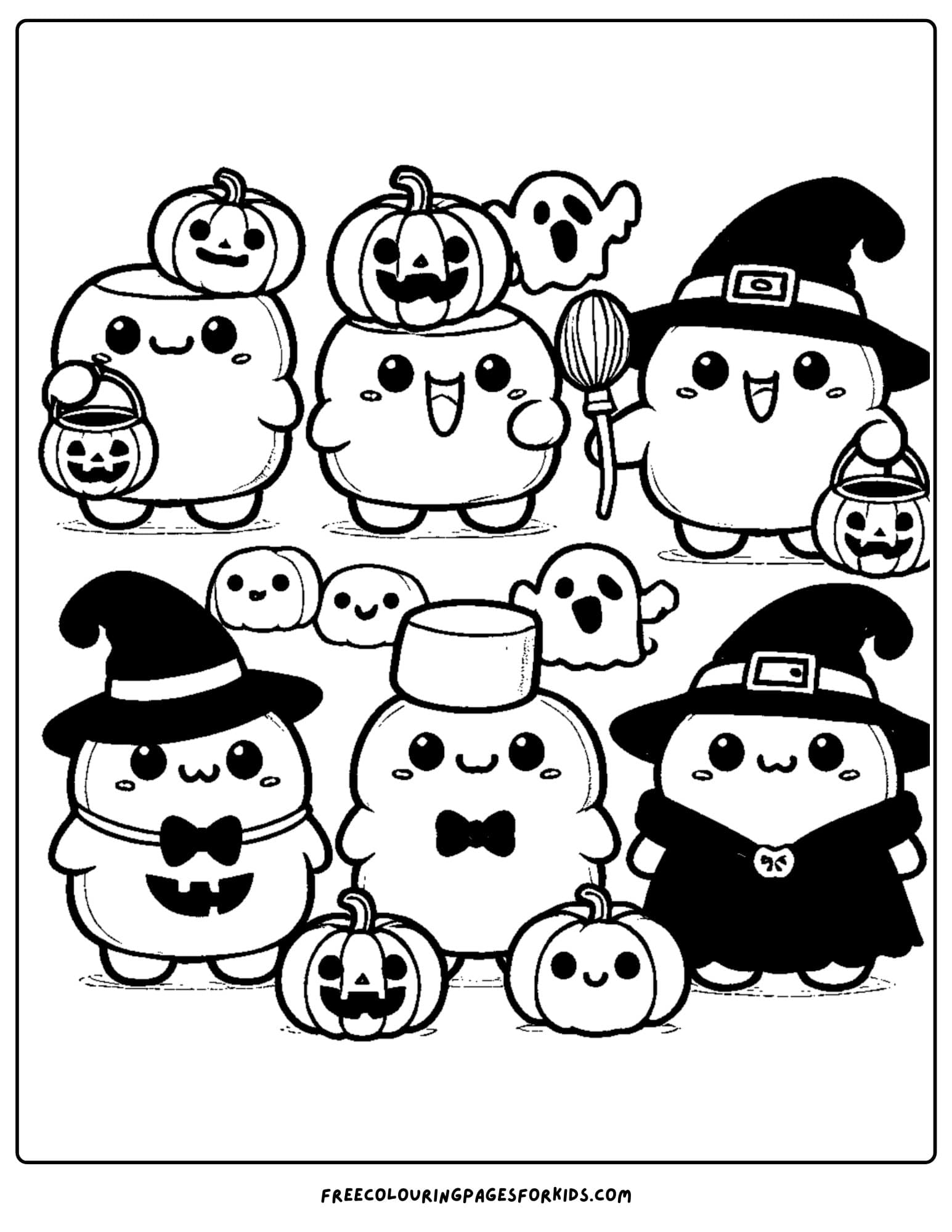 squishmallows dressed or halloween coloring page