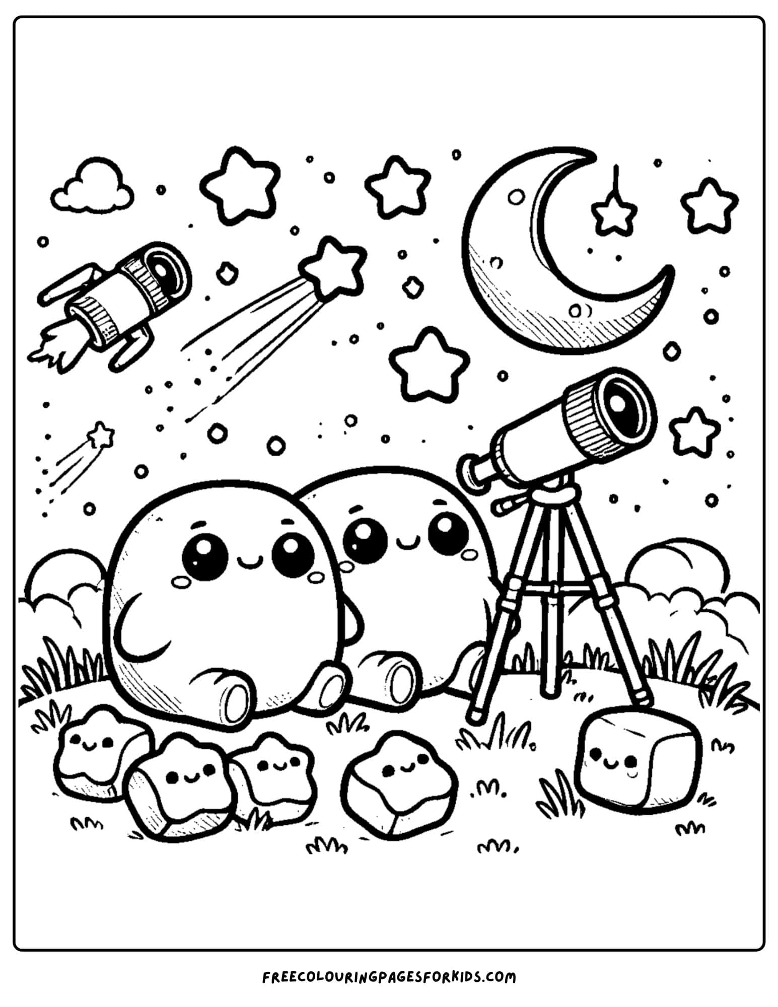 squishmallow stargazing coloring page