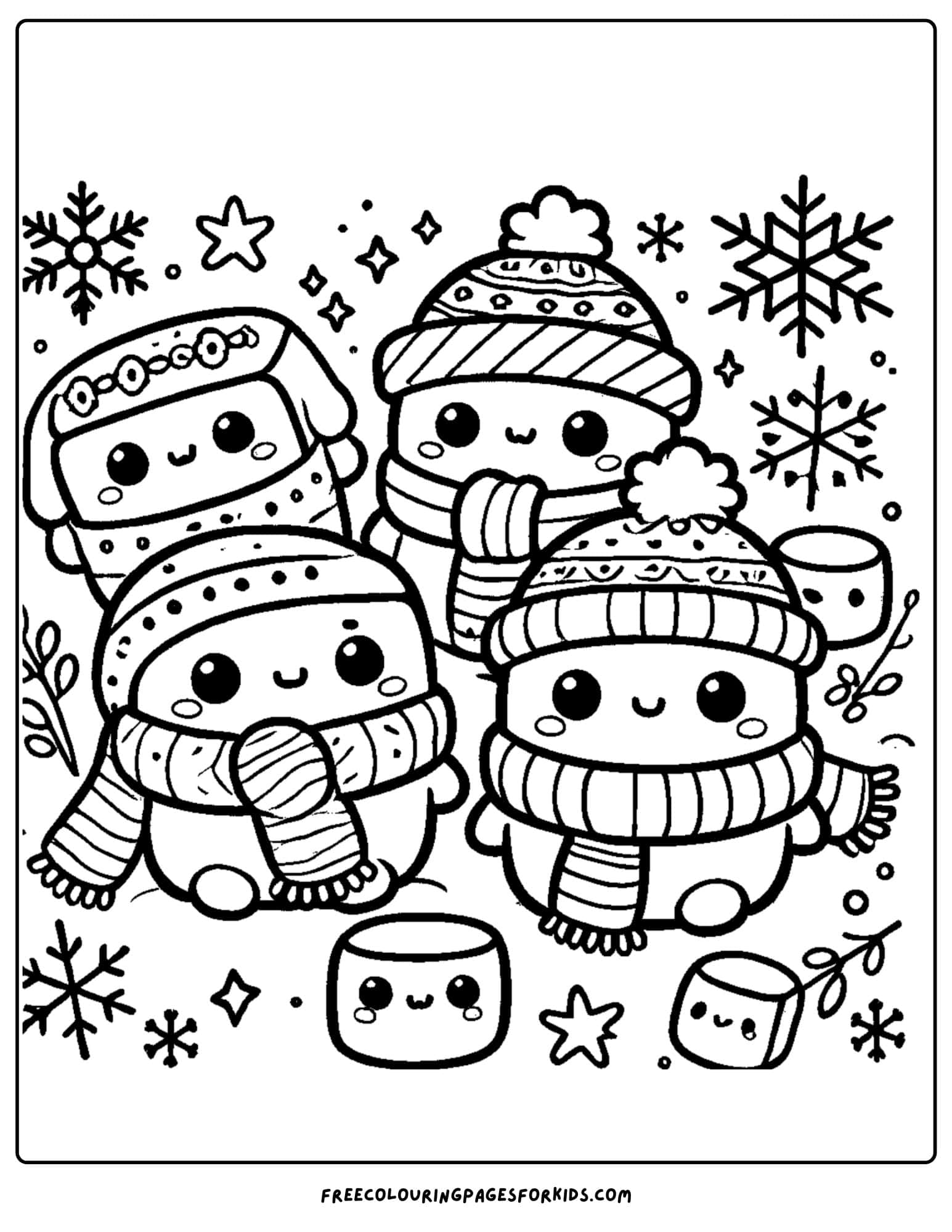 squishmallow ready for winter coloring page