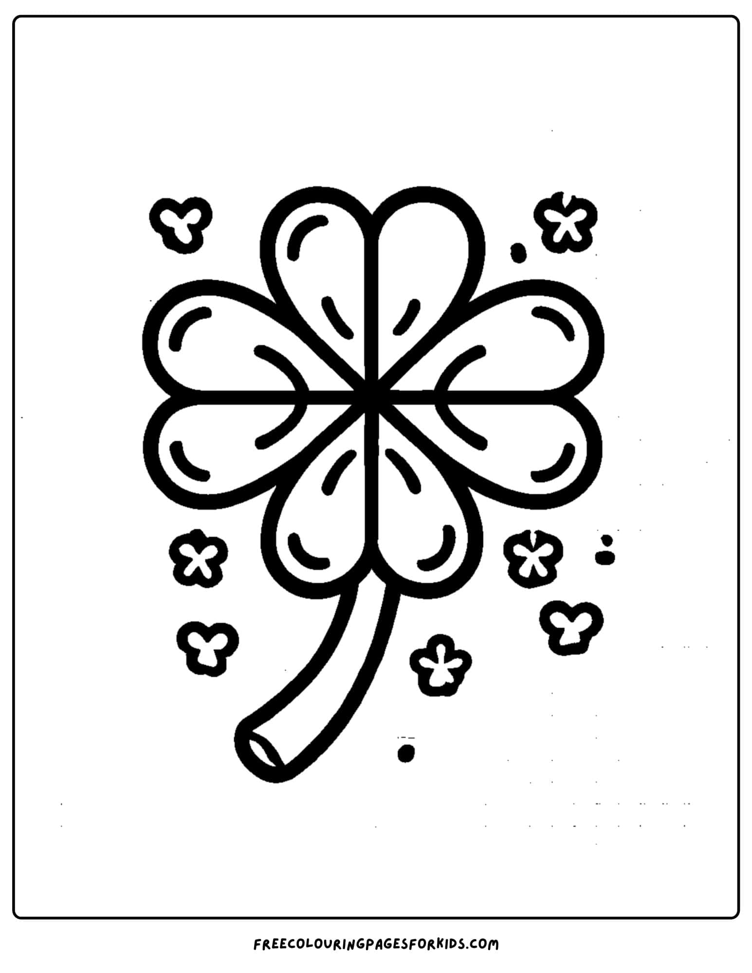 st patricks day 4 four leaf clover coloring page