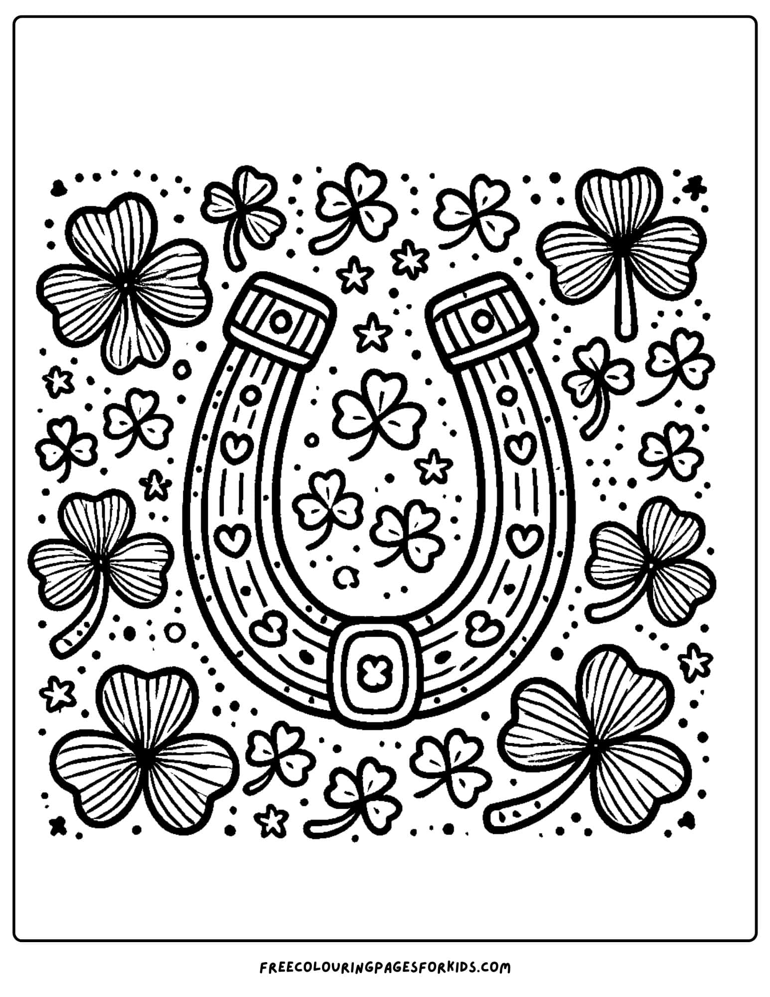 st patricks day lucky horseshoe coloring page