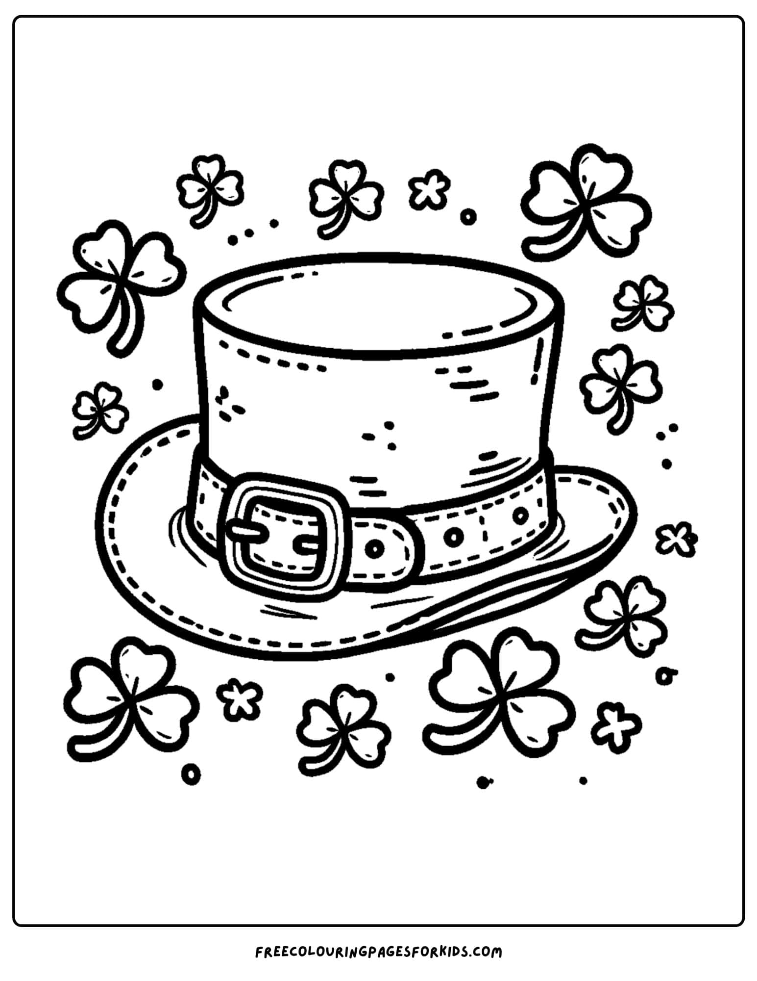 st patricks day leprechaun hat coloring page