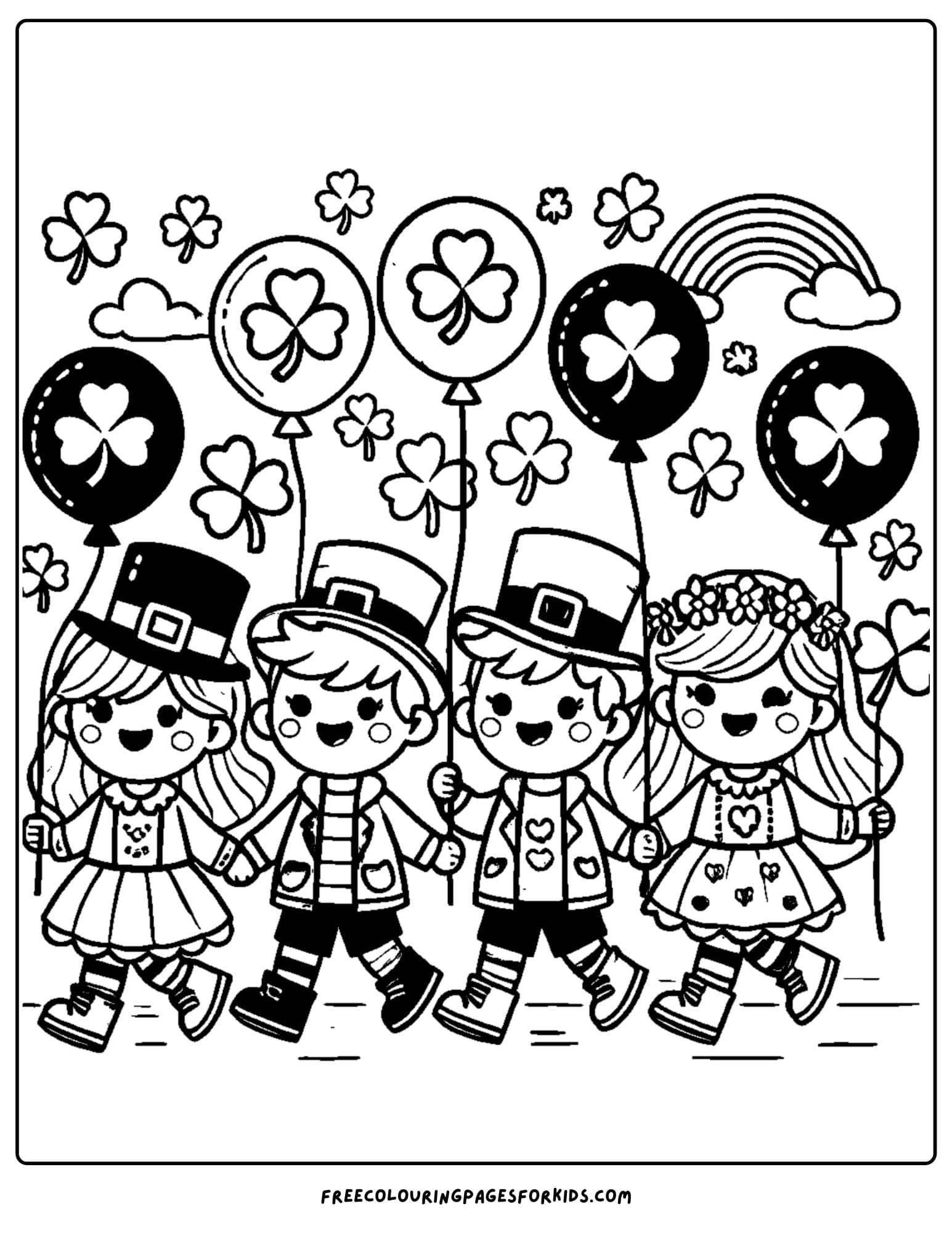 st patricks day paraade coloring page