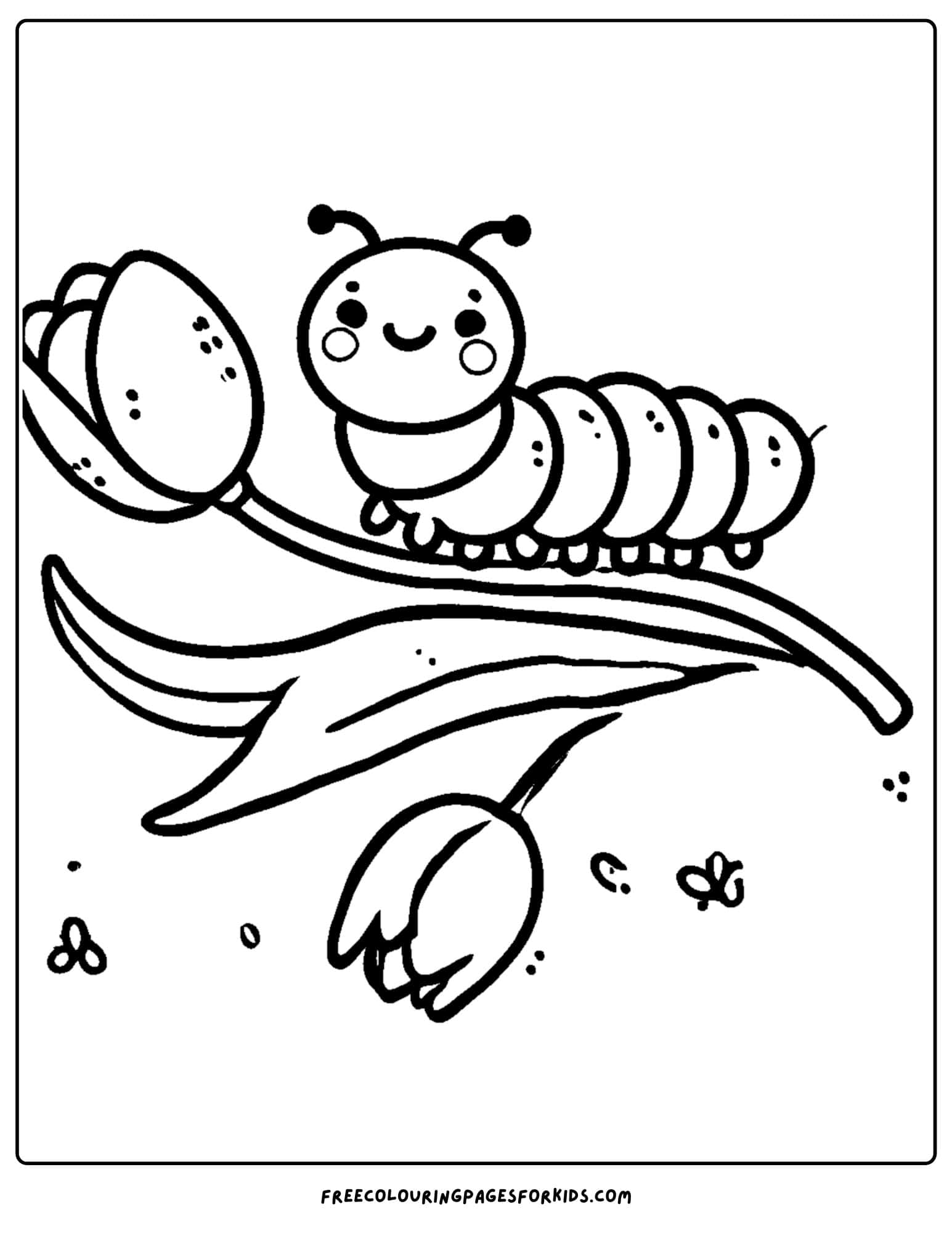 tulip and a caterpillar coloring page