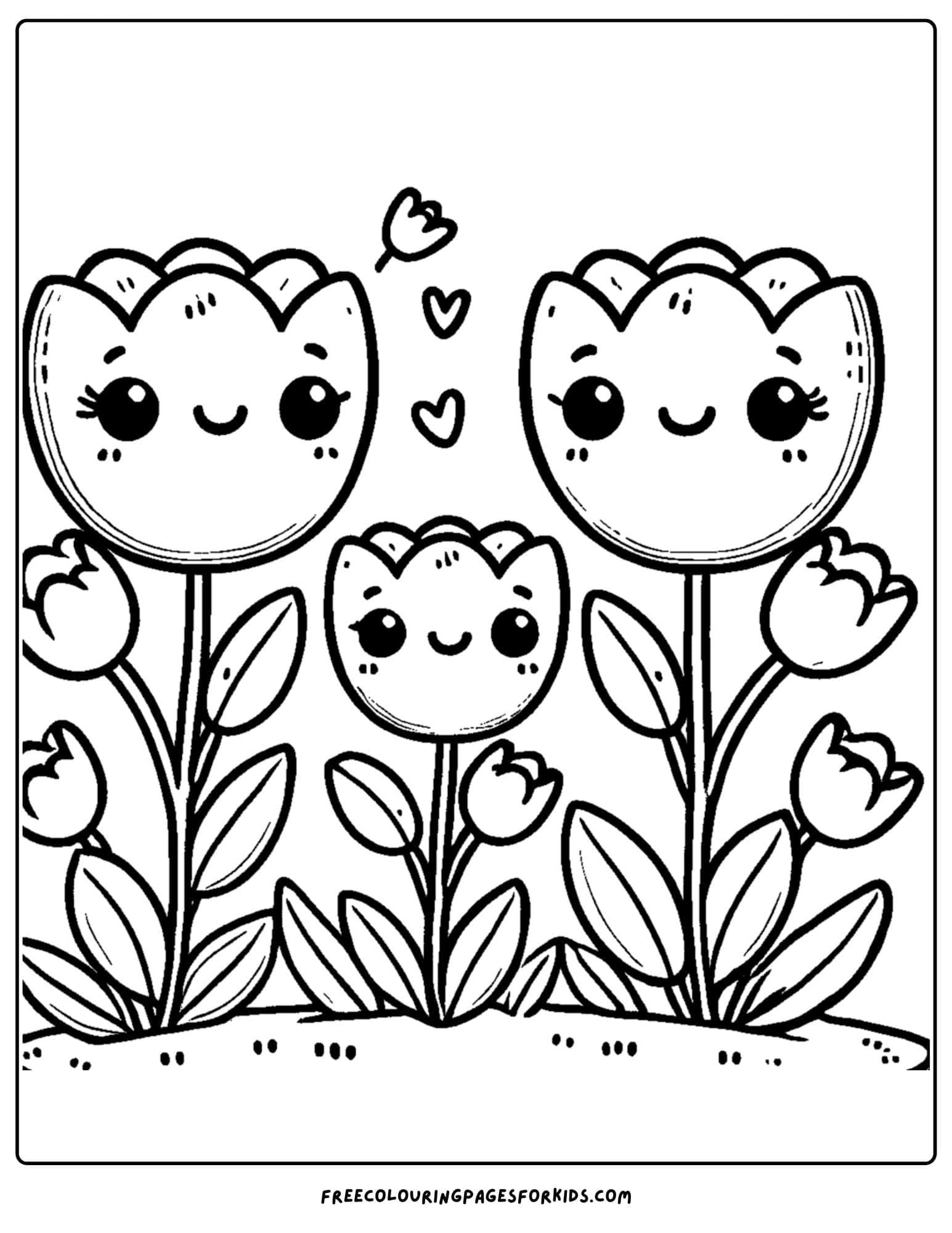 tulip family coloring page