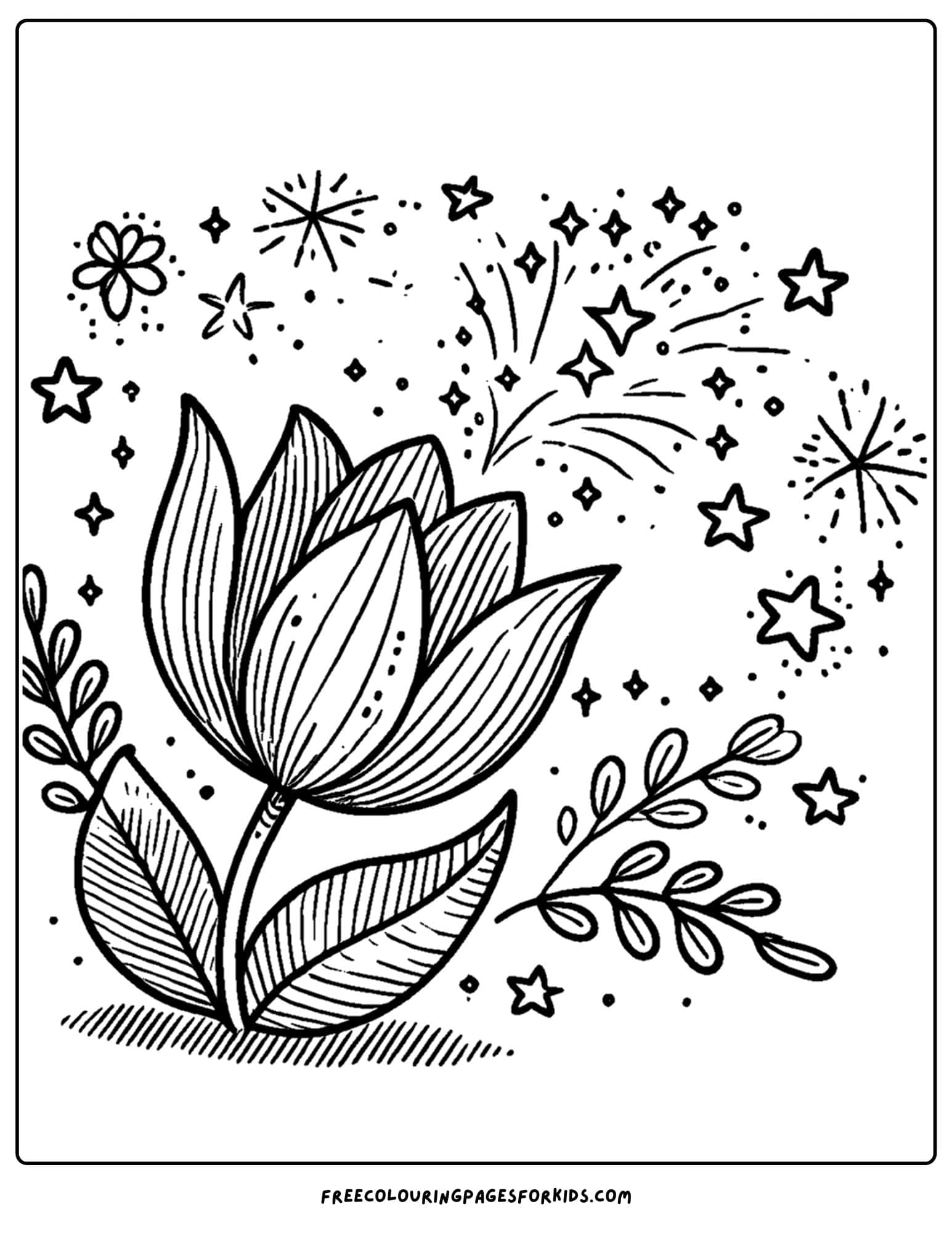 tulip and magic dust coloring page