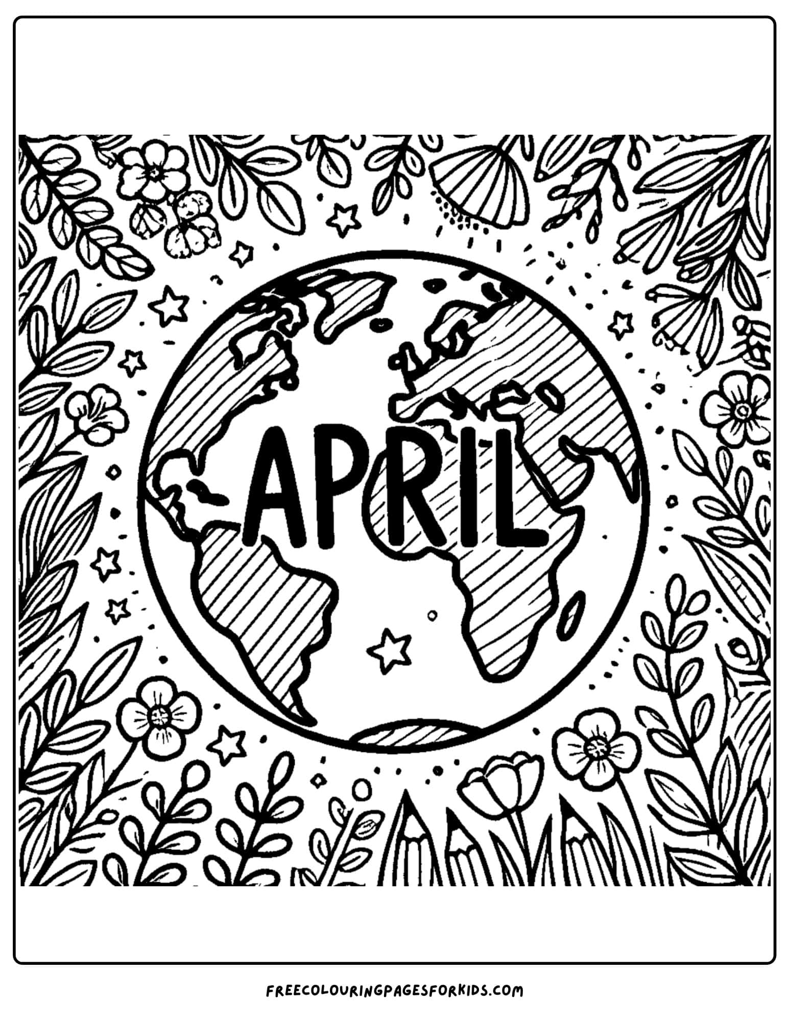 april earth day coloring page