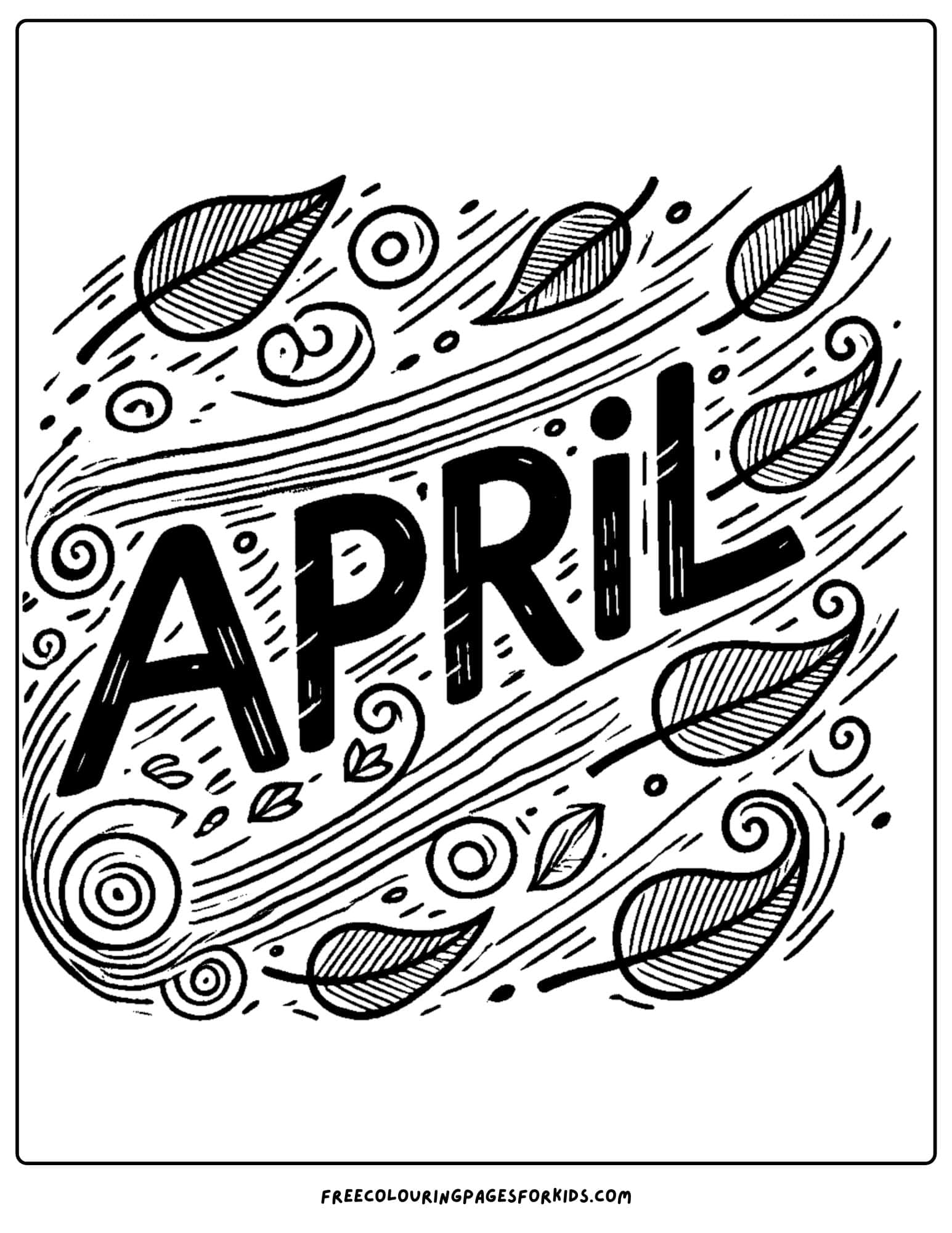 april windy day coloring page