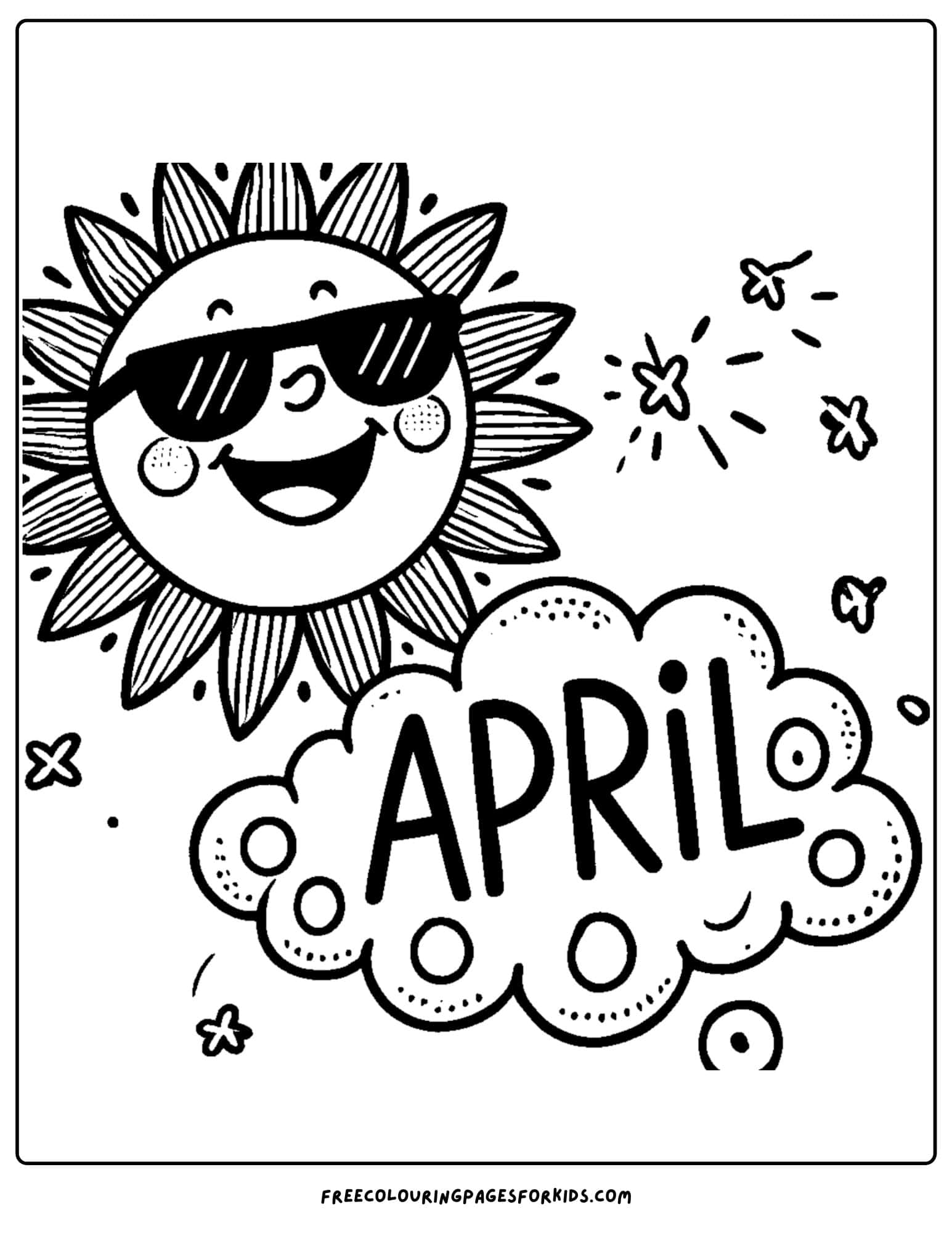 april sunny day coloring page