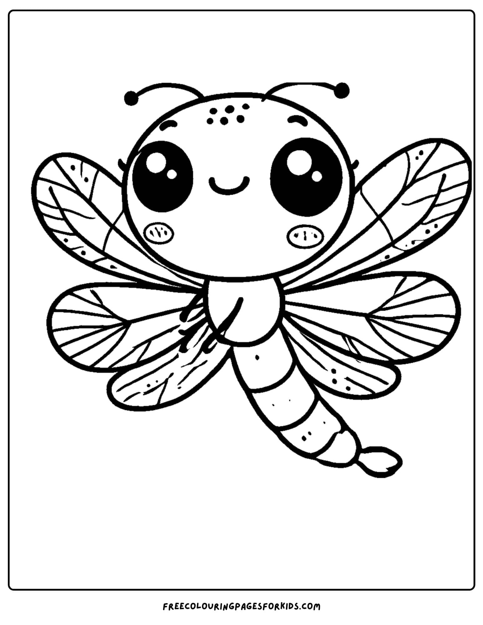 a cheeky dragonfly coloring page