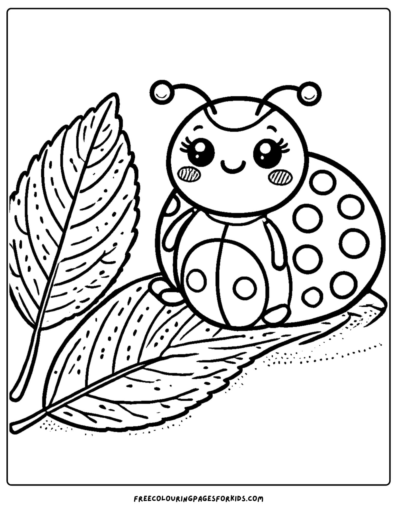 a cheerful ladybug coloring page