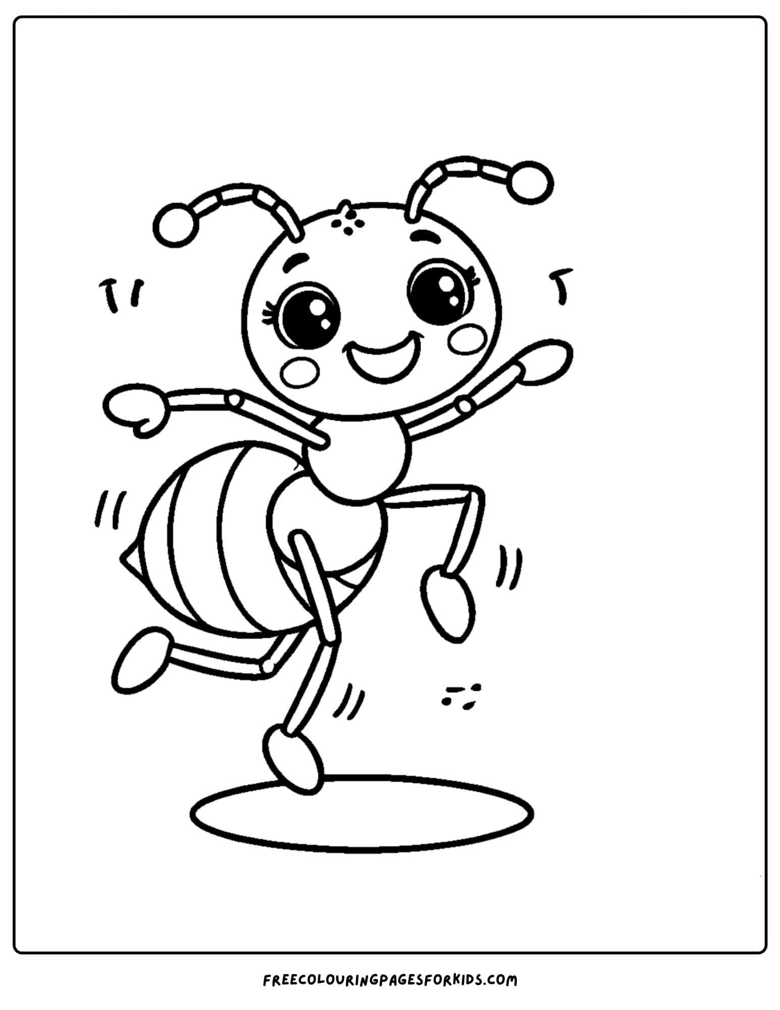 a dancing ant coloring page