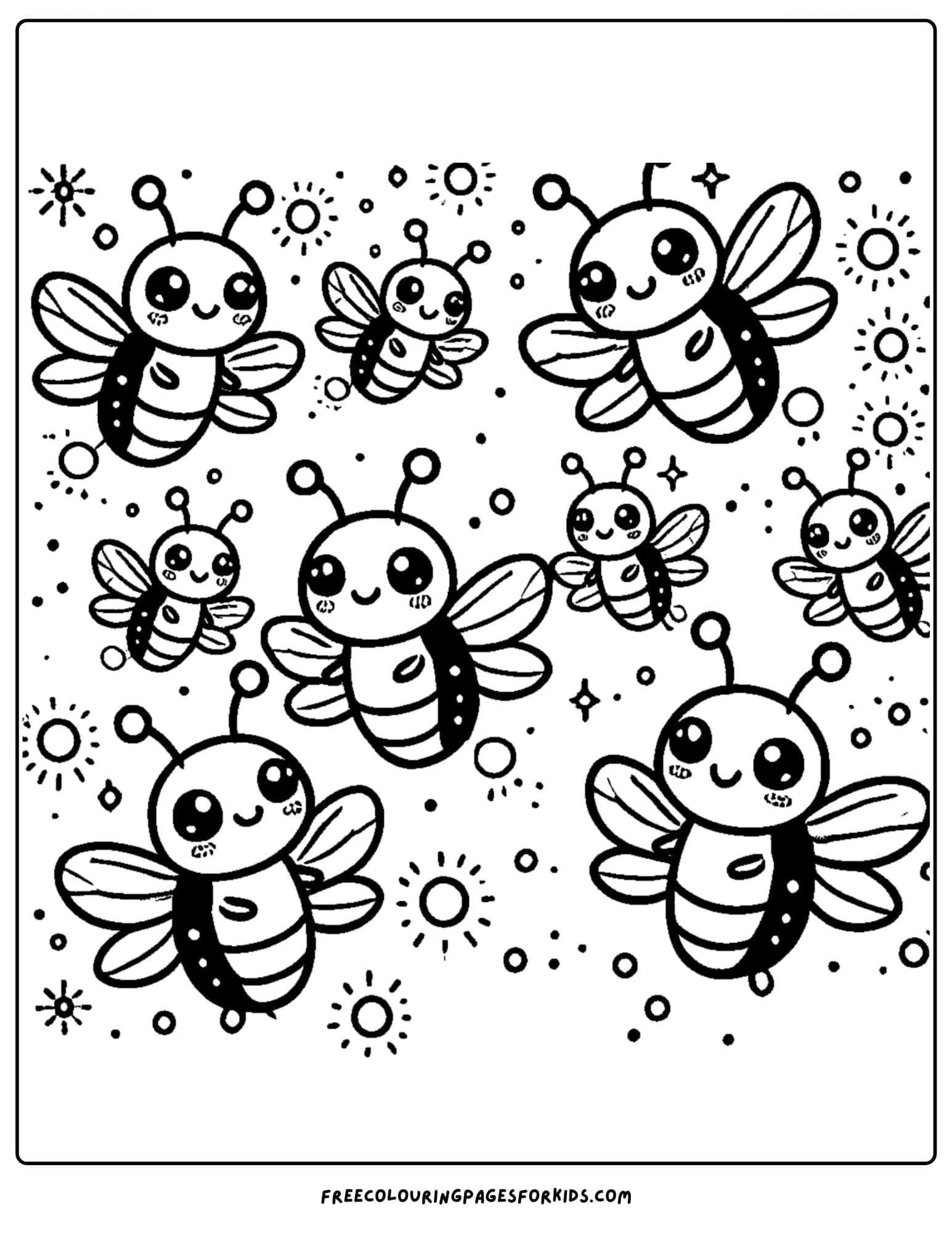 fireflies lighting up the sky coloring page