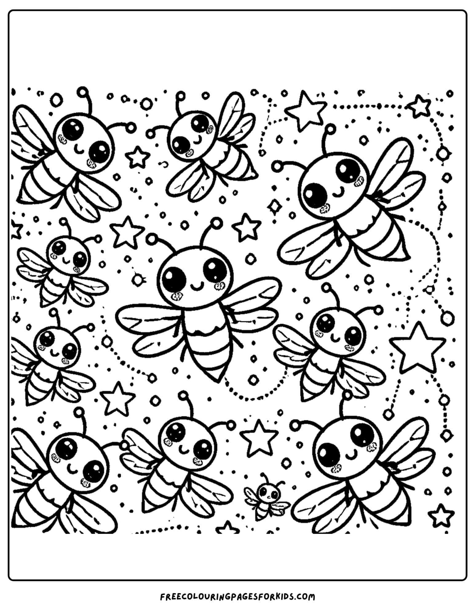 fireflies flying around coloring page