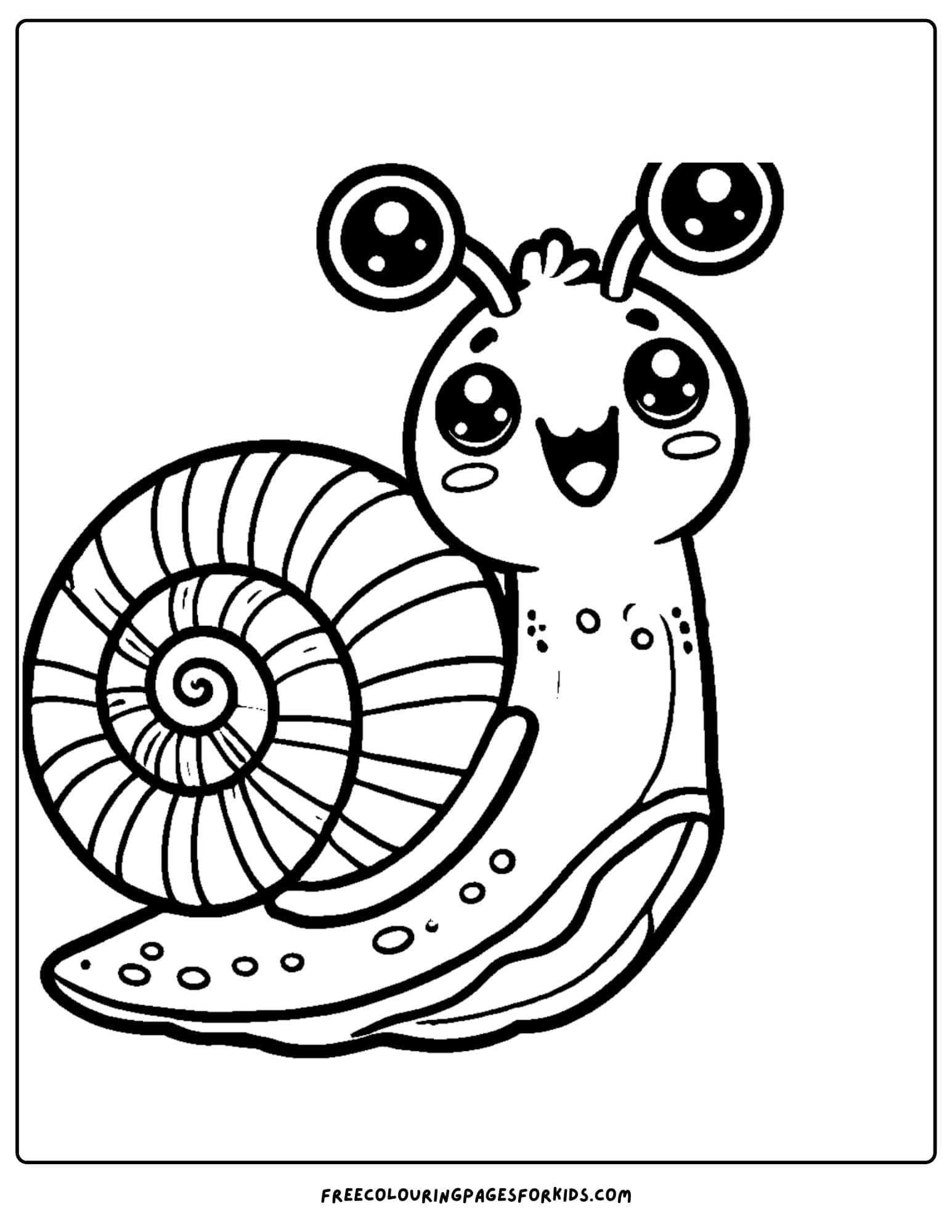 a happy snail coloring page