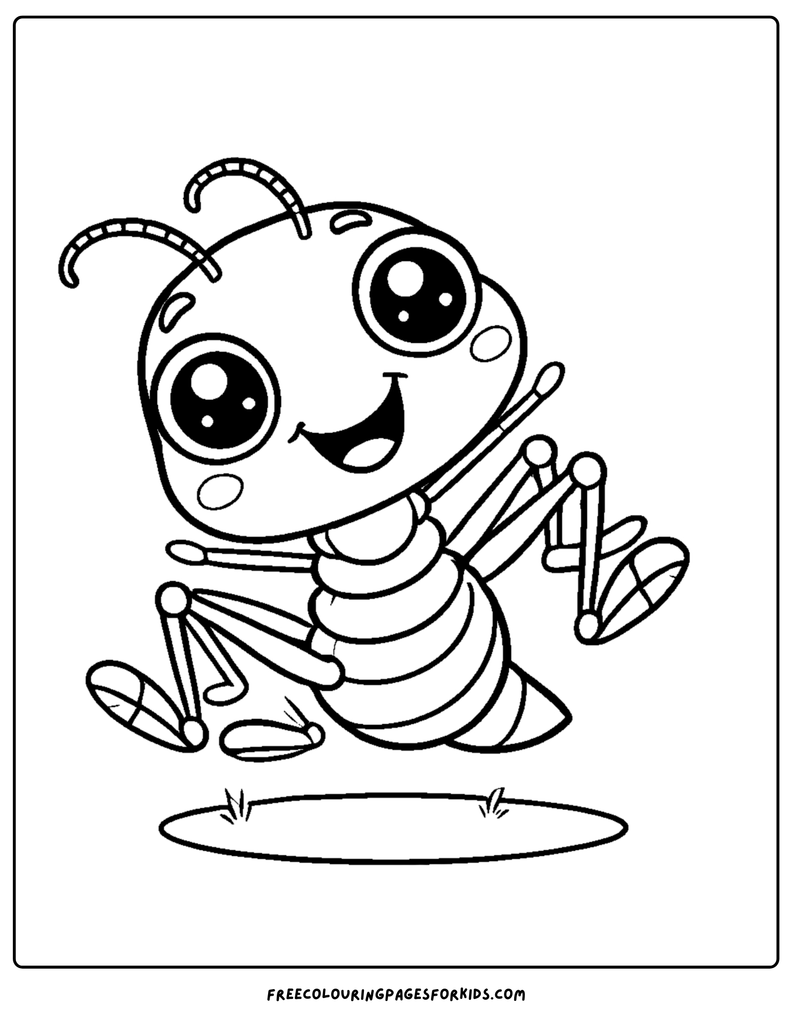 a curious grasshopper coloring page