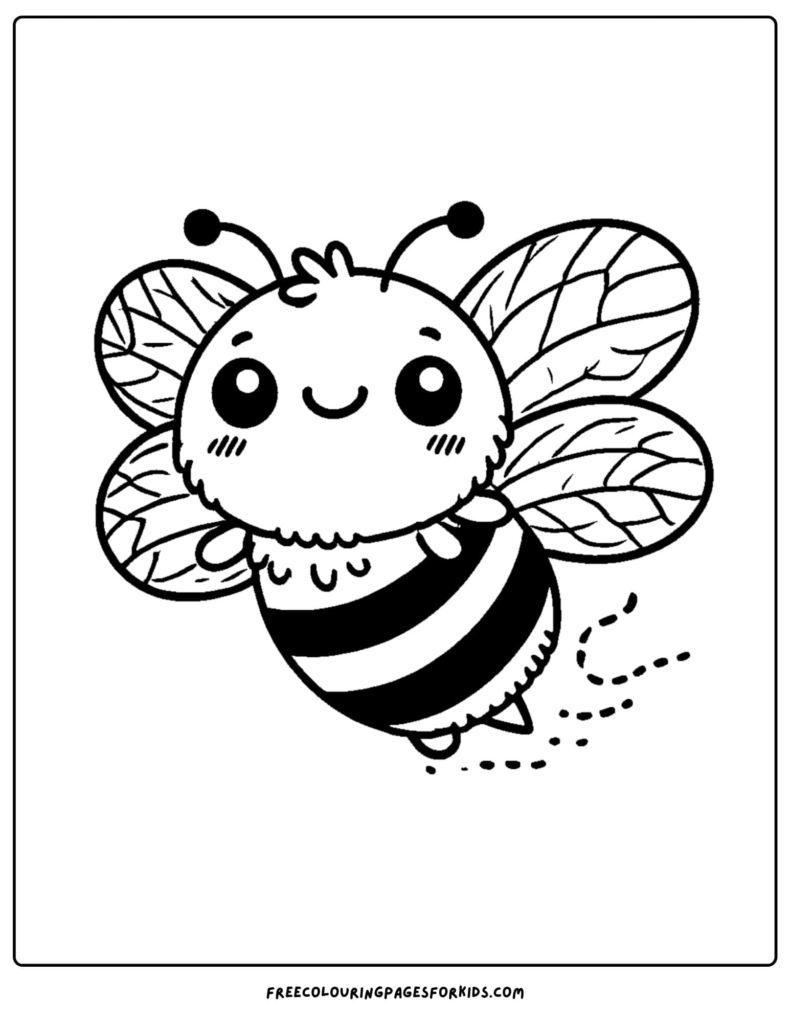 a happy bumblebee coloring page