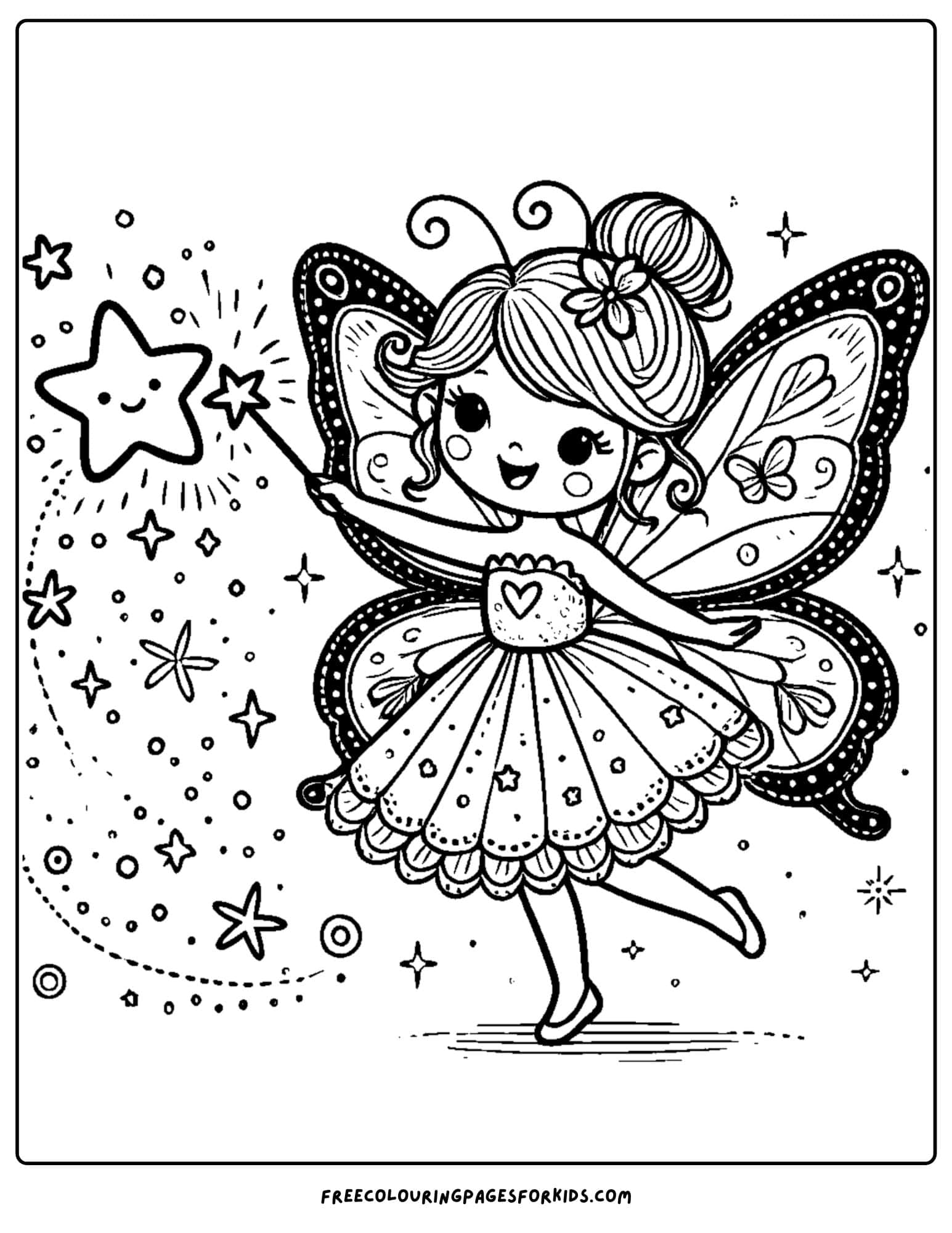 fairy doing magic coloring page