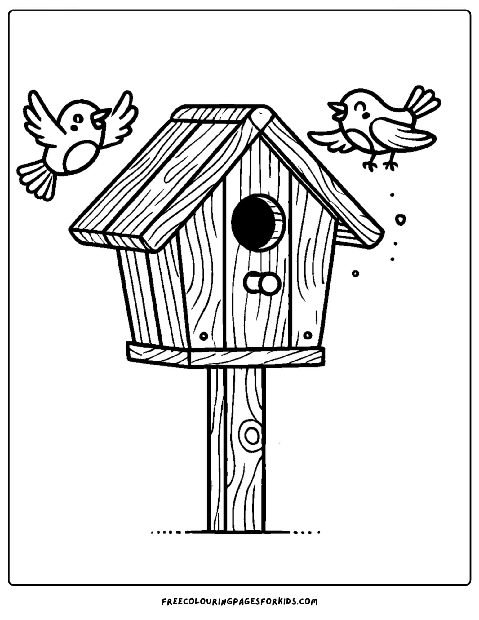 bird house coloring page