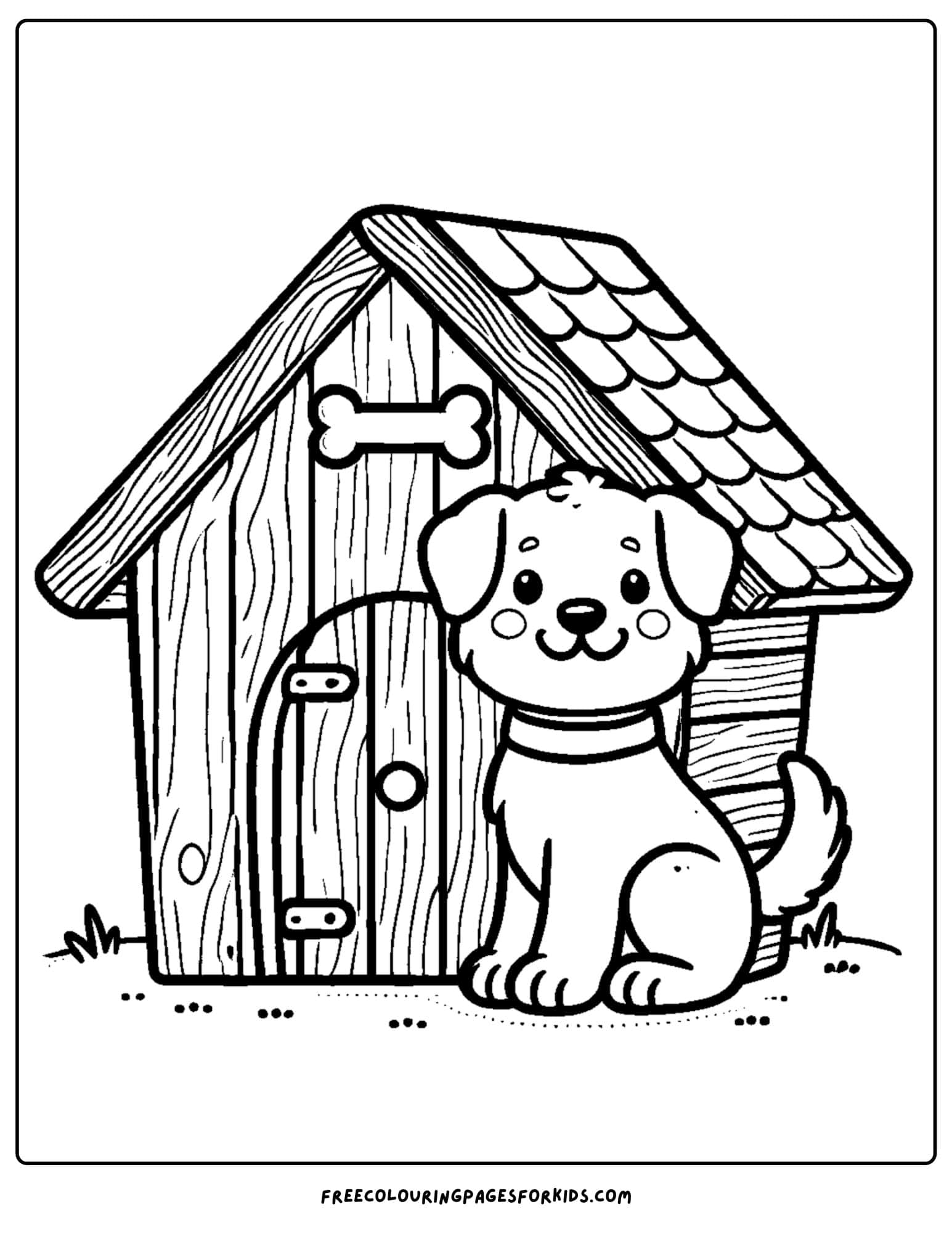 dog house coloring page