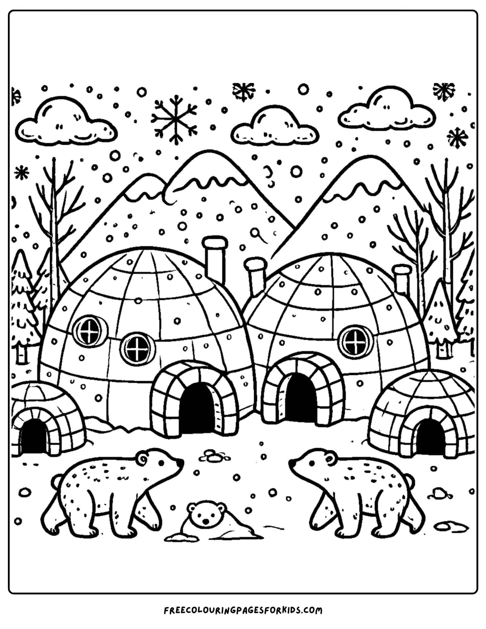 igloo village coloring page