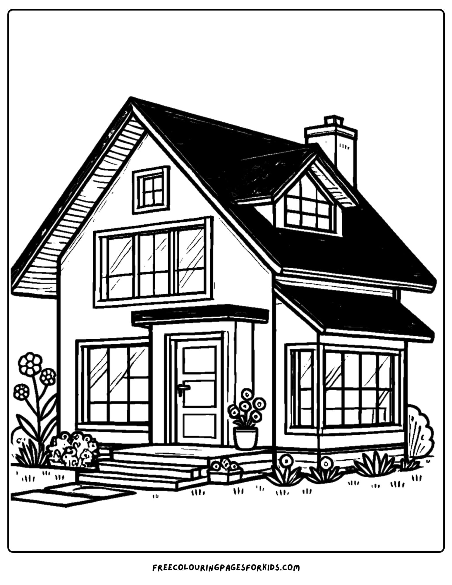 modern house coloring page