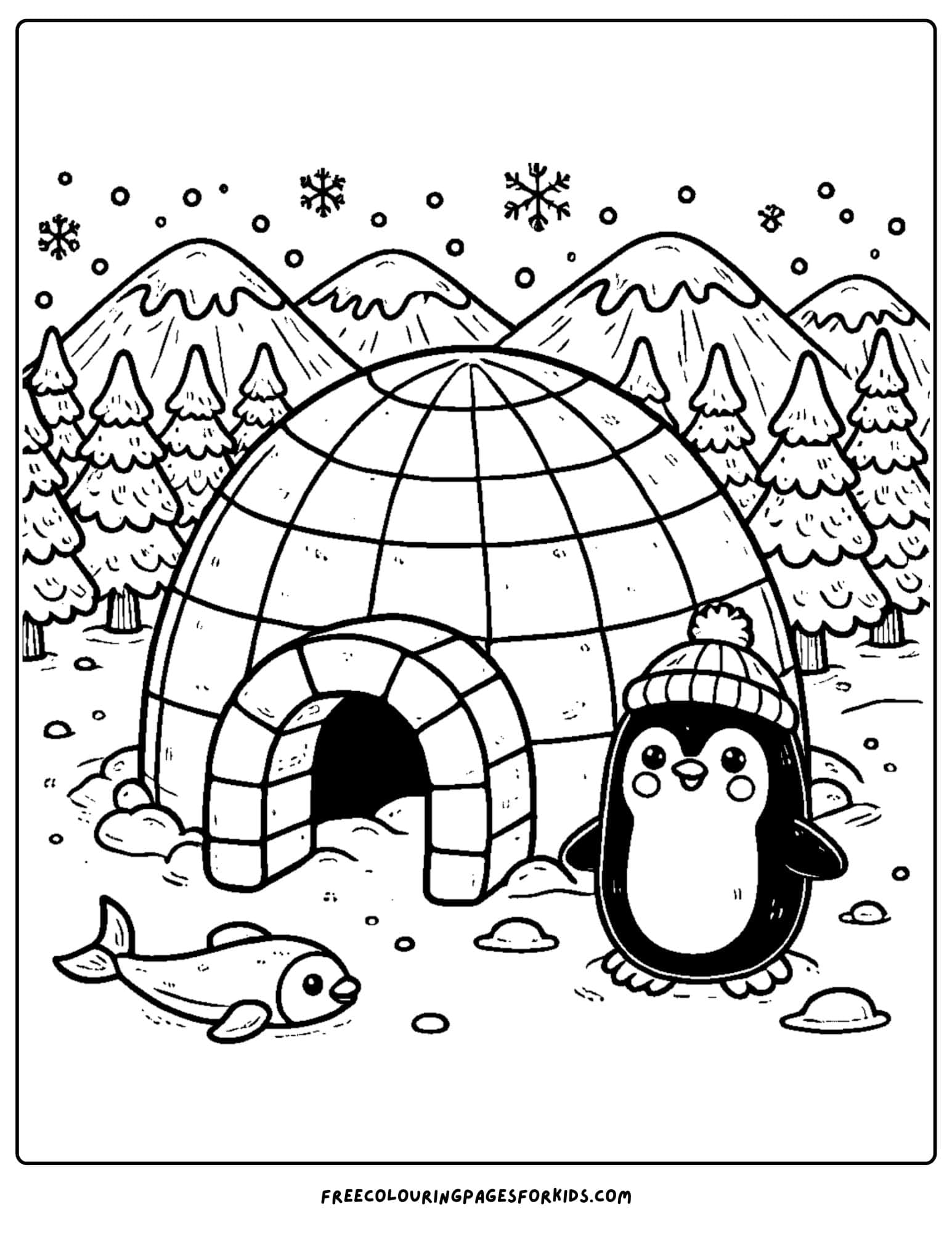 igloo house coloring page