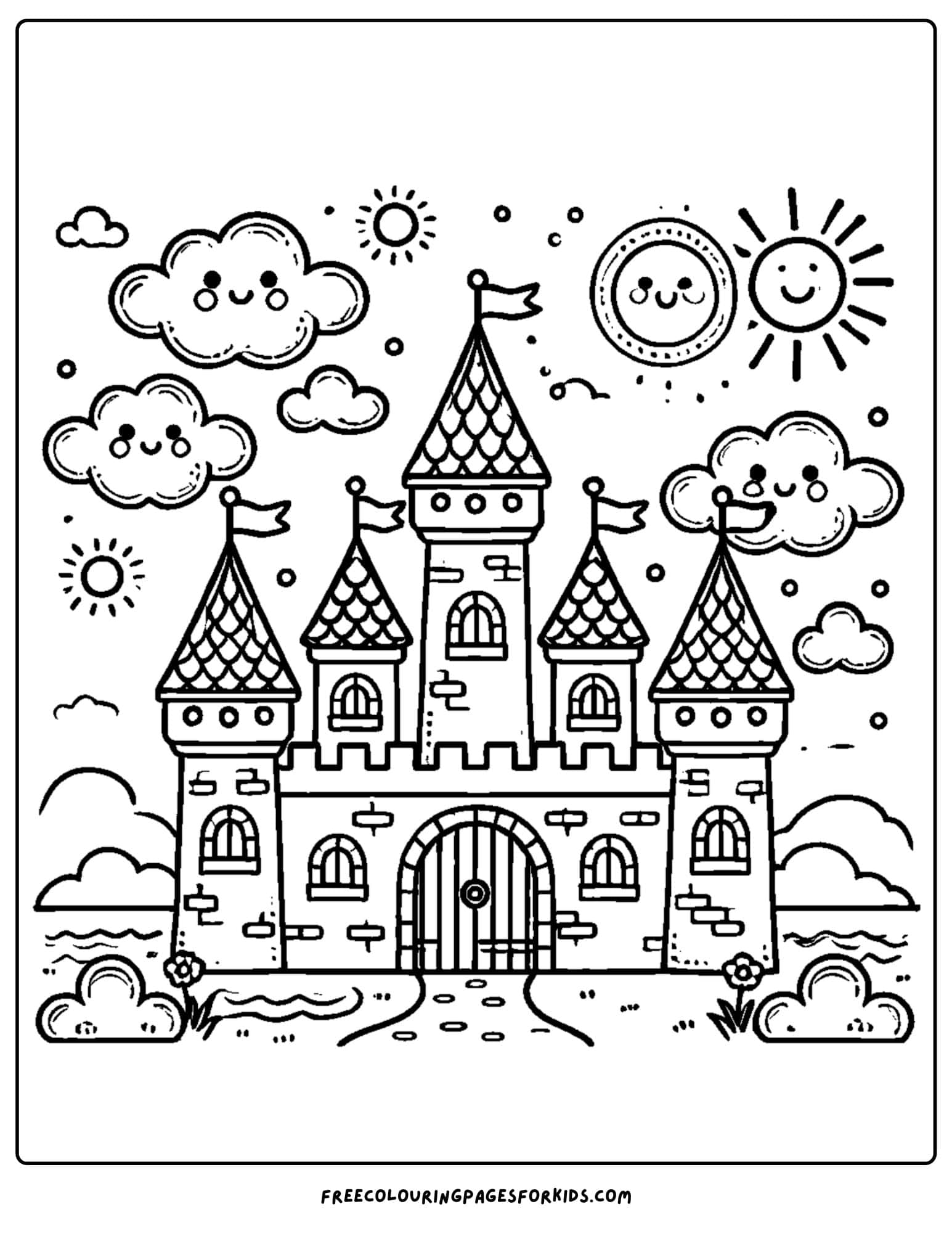 castle house coloring page