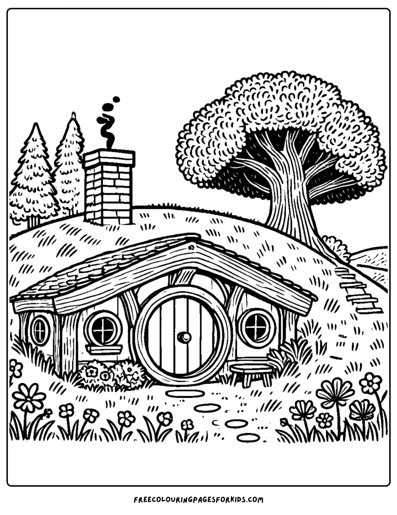 hobbit house coloring page