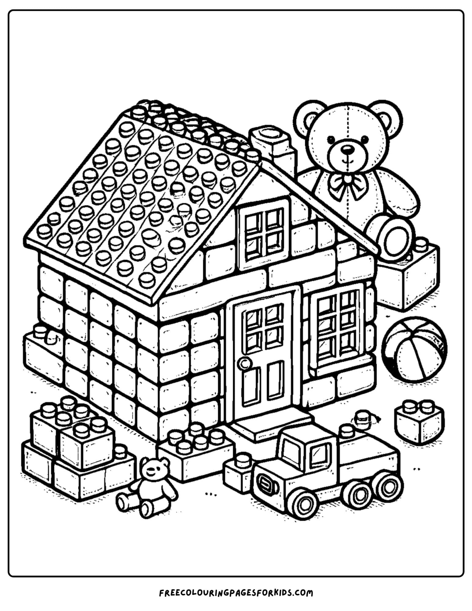 lego brick house coloring page