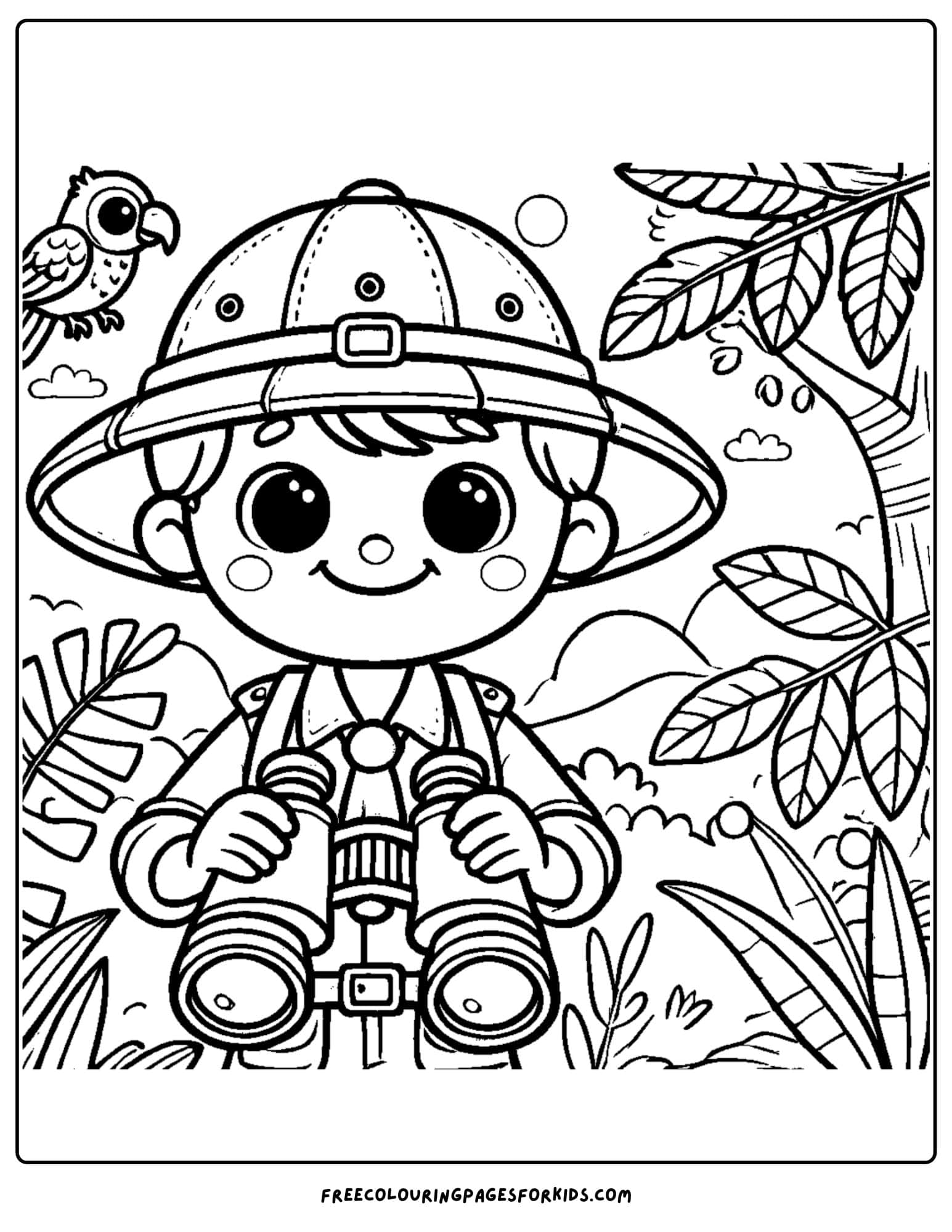 jungle explorer coloring page