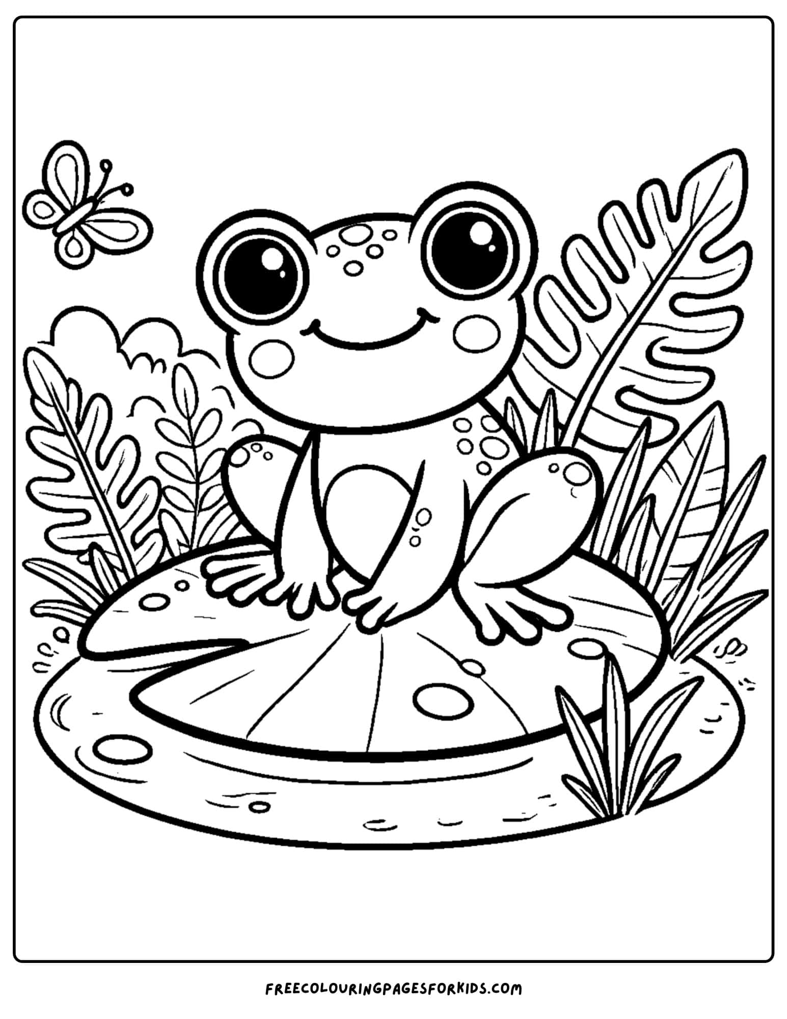 jungle frog coloring page