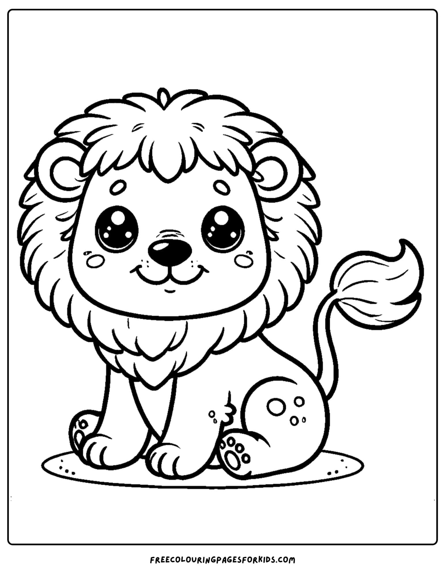 lion sitting in the jungle coloring page