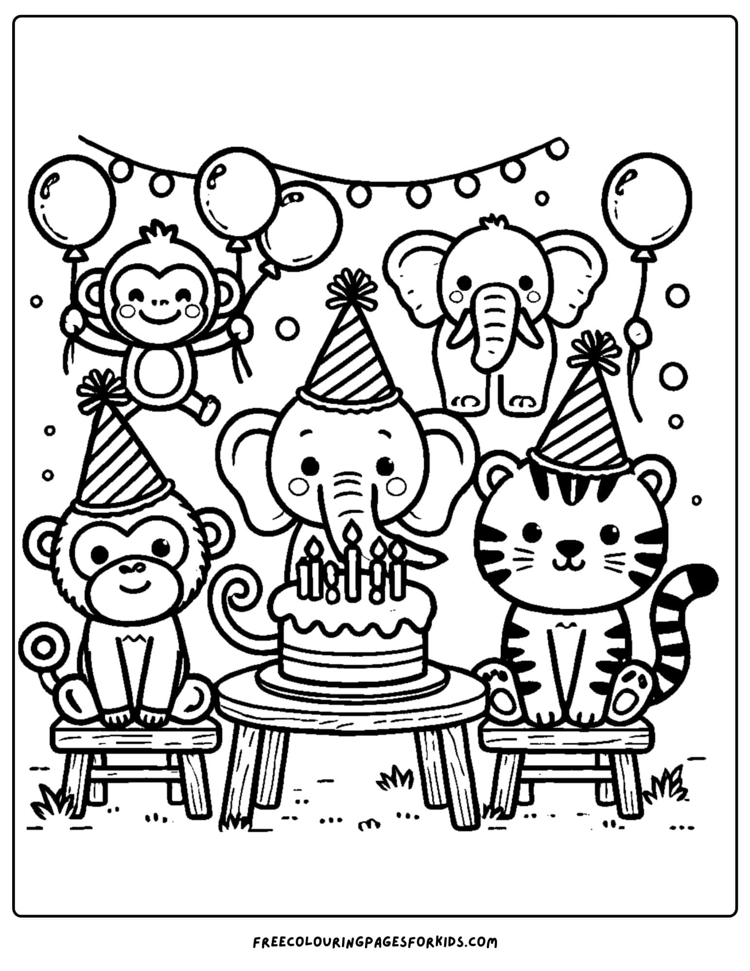 jungle party coloring page