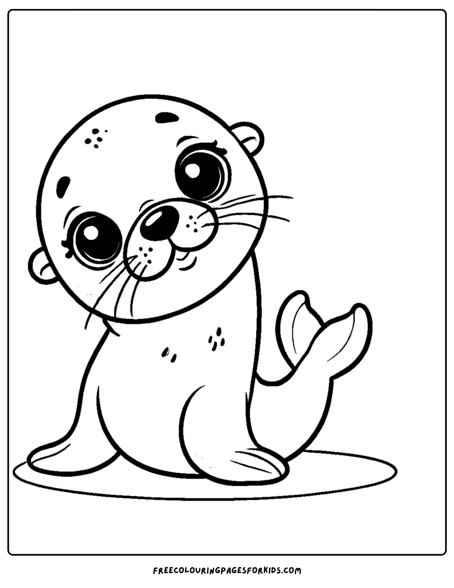 sea lion pup making a face coloring page