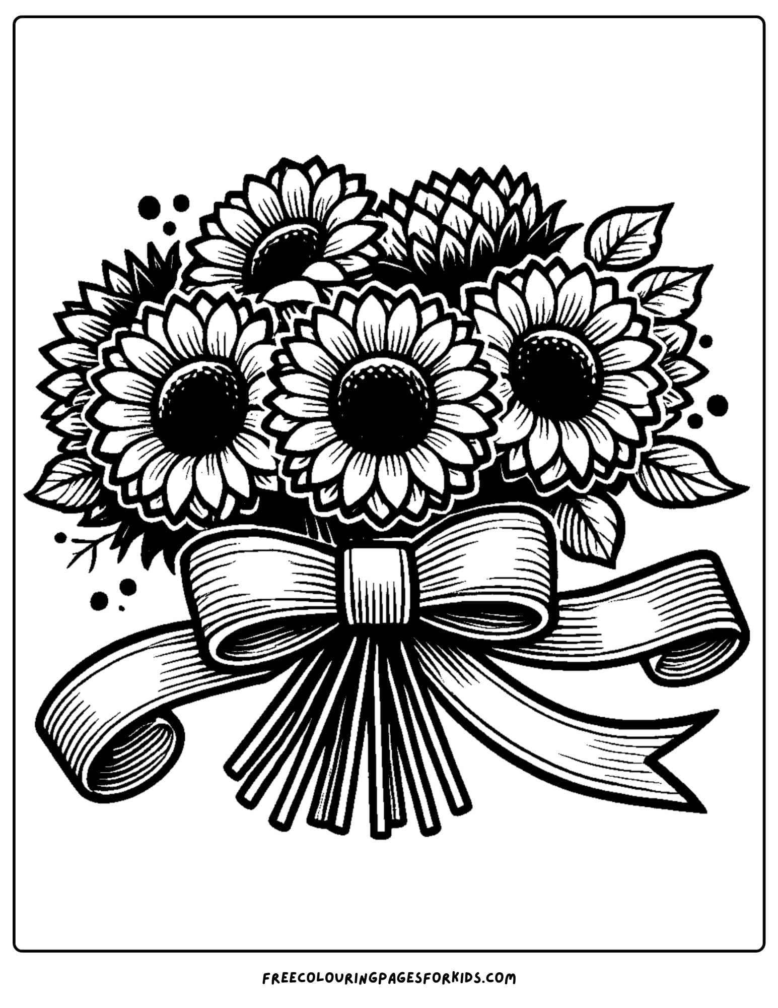 sunflower bouquet coloring page