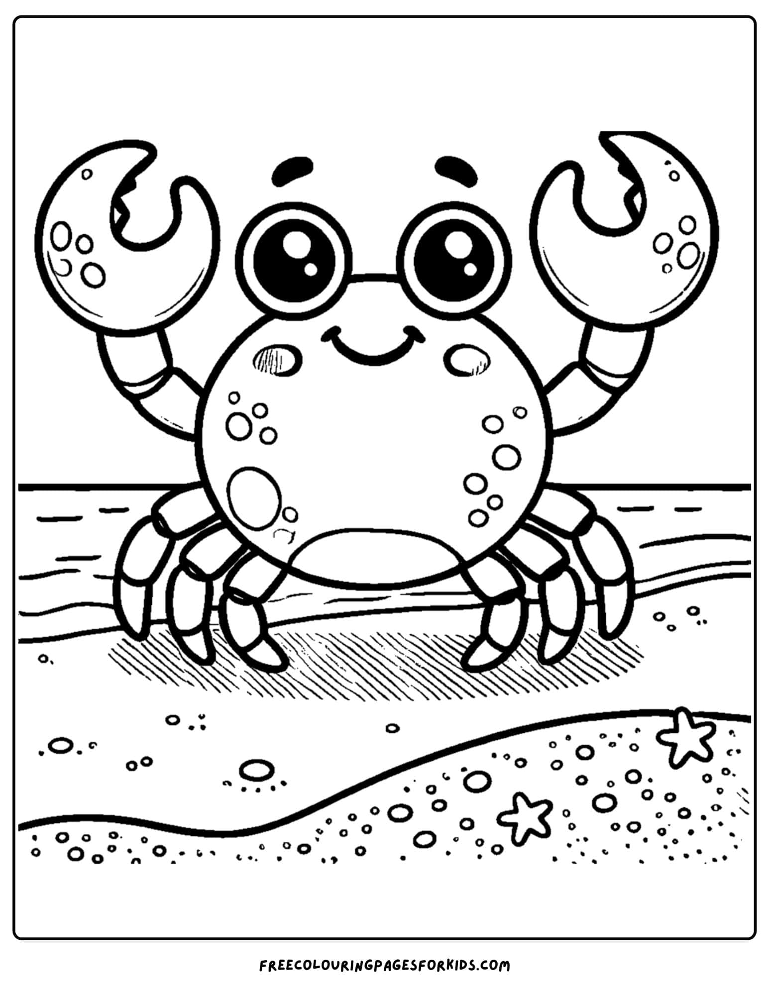 a crab waving from the beach