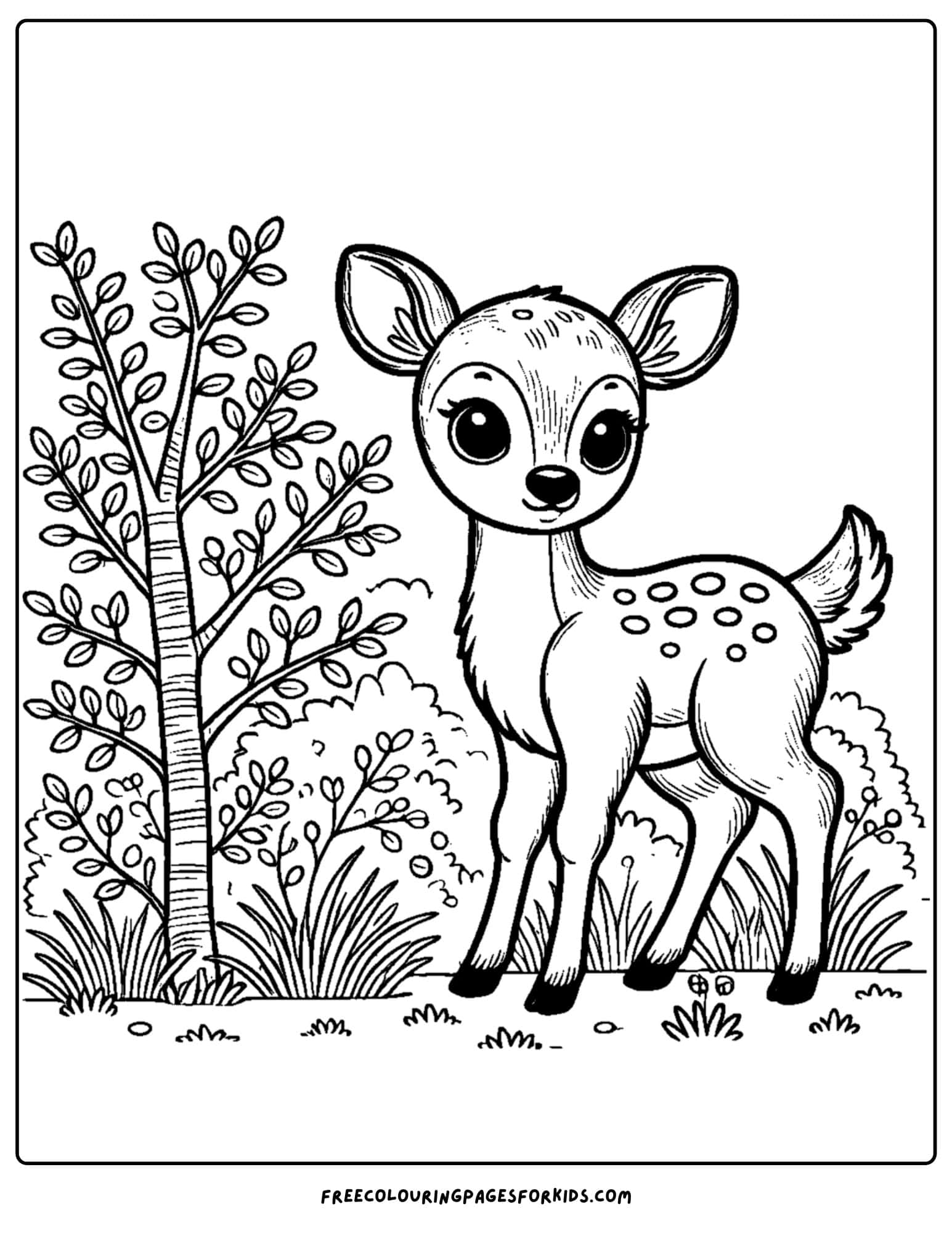 a curious deer next to a bush