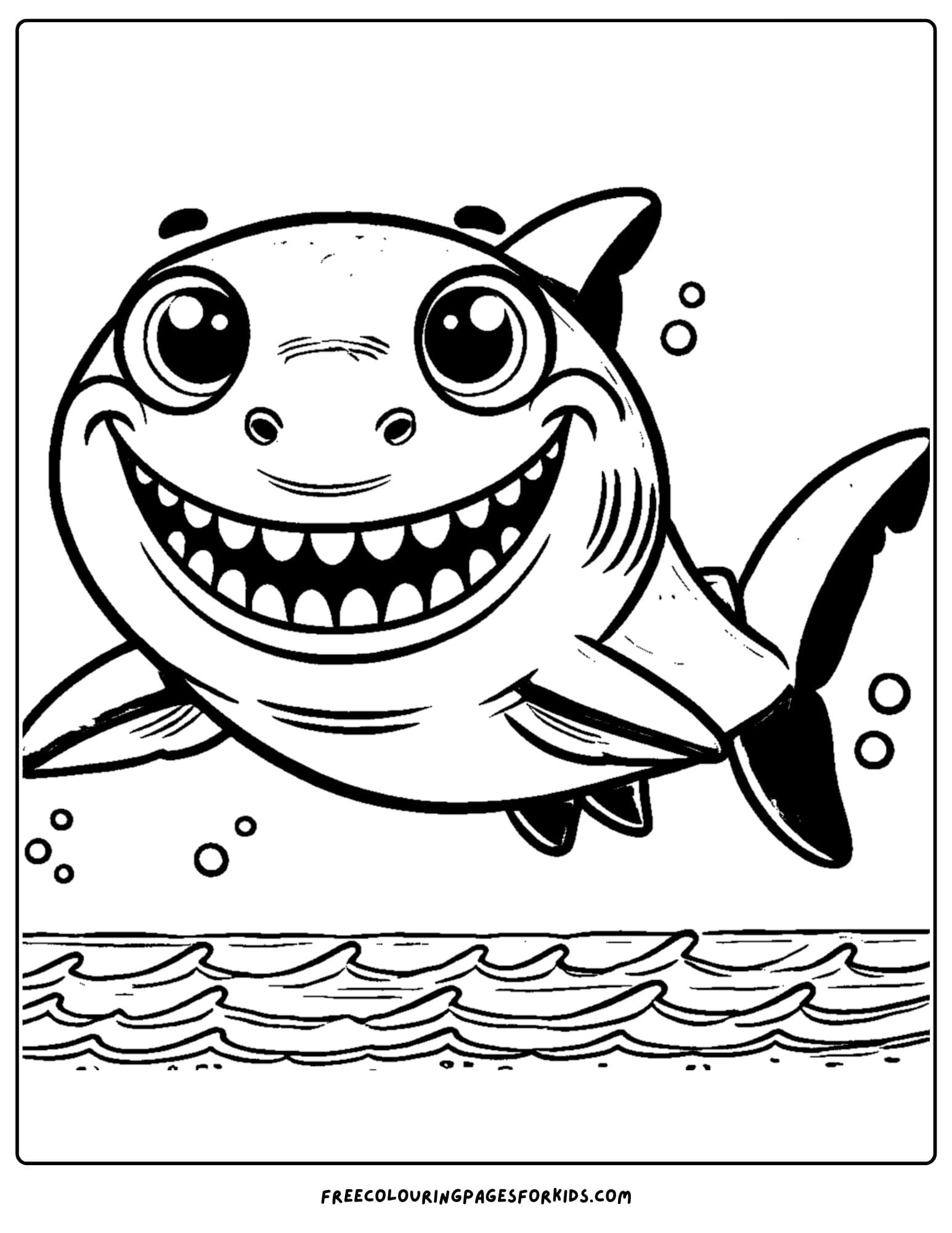 a friendly shark grinning