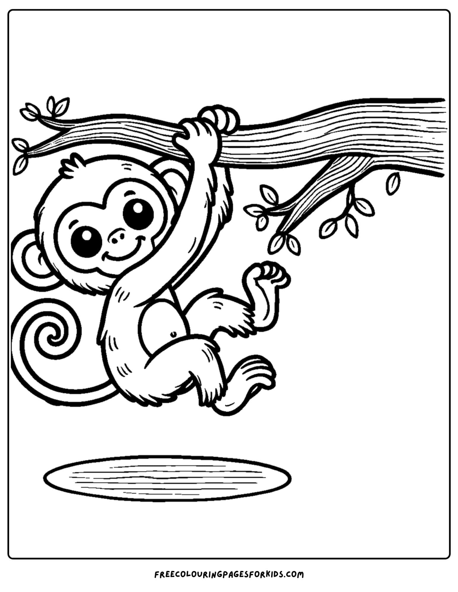 a monkey hanging on a tree